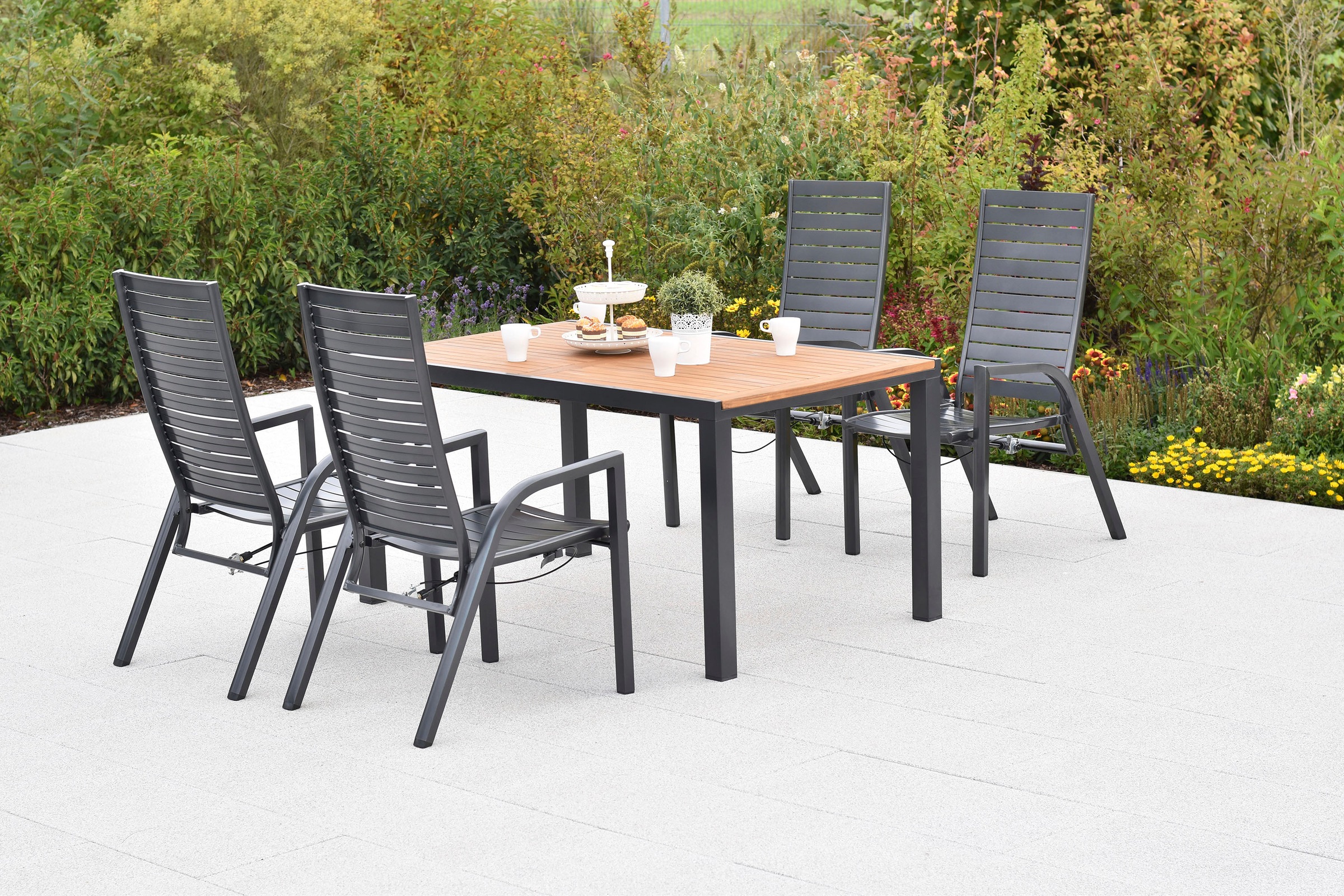 MERXX Garten-Essgruppe »»Siros«« Set, 5 Stk. tlg. Rückenlehne verstellbar d günstig online kaufen