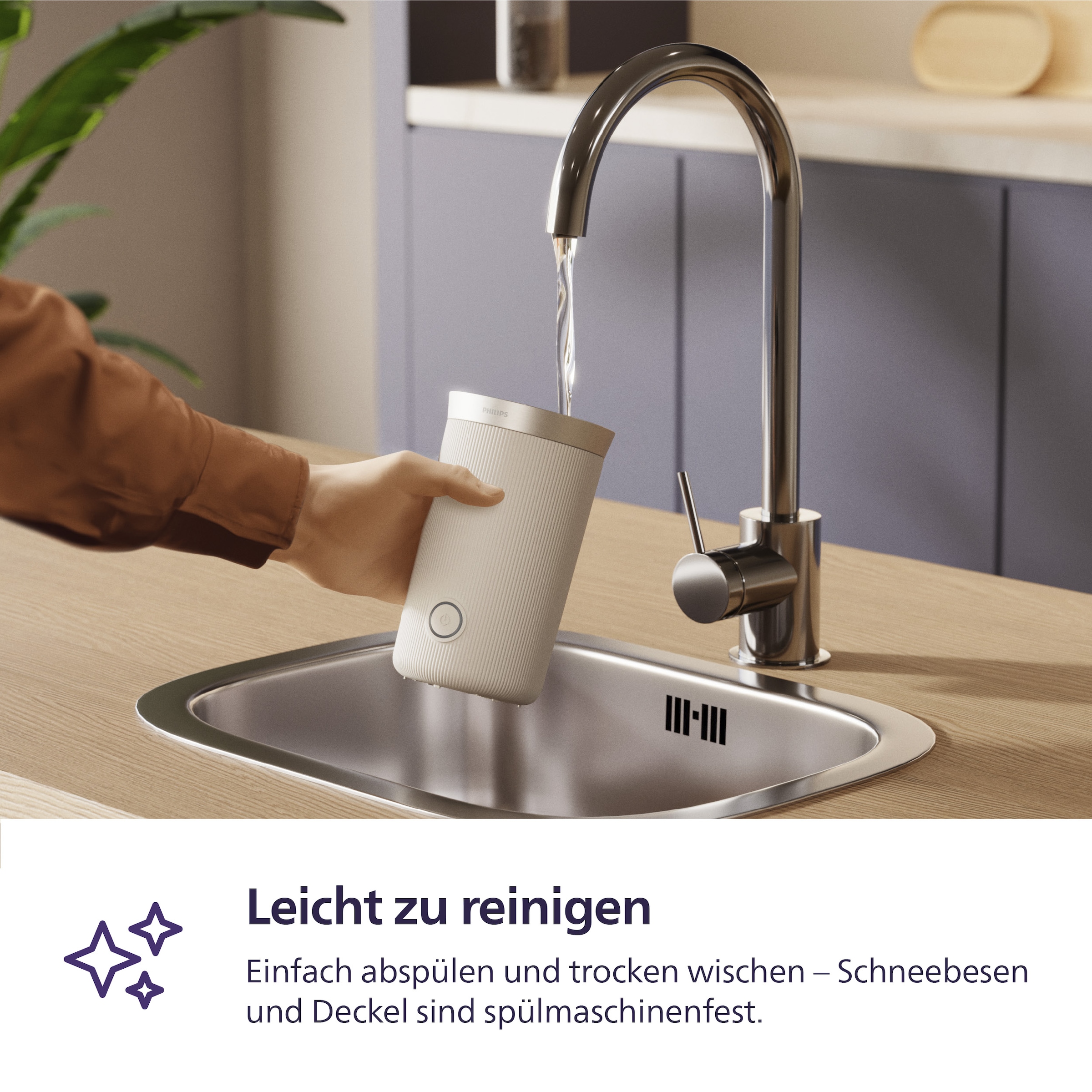 PHILIPS baristina Milchaufschäumer »BAR311, Antihaftbeschichtung, leichte Reinigung« warmer und kalter Milchschaum, 120 ml Fassungsvermögen