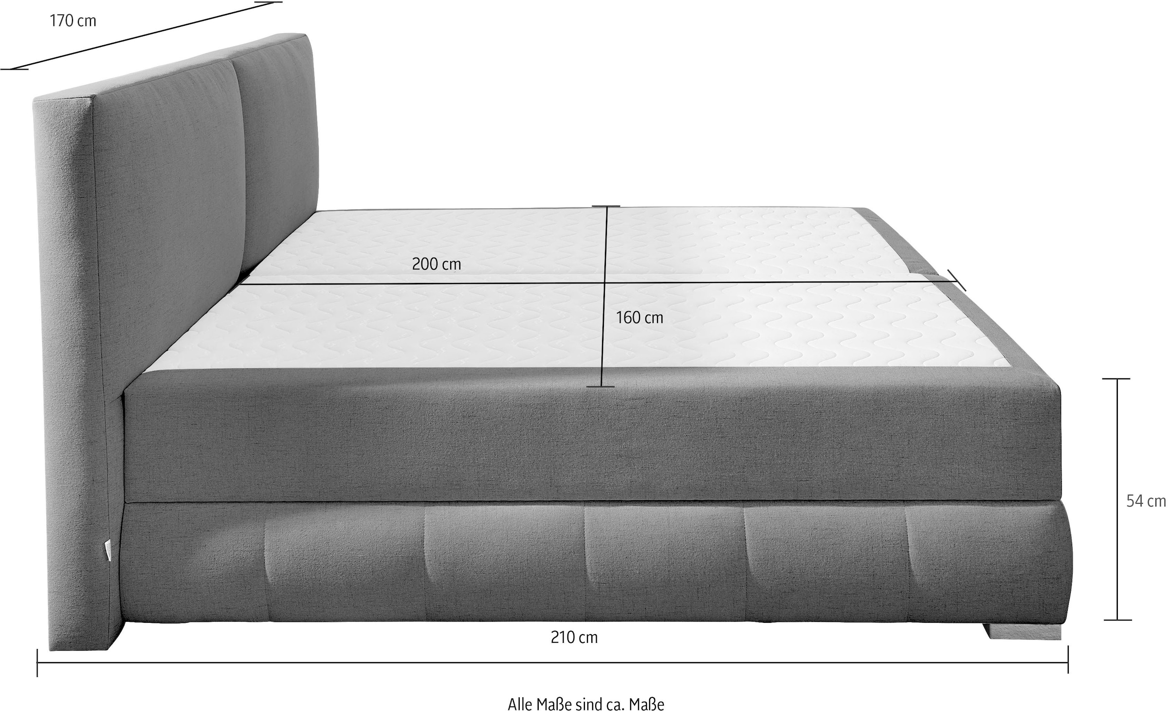 Guido Maria Kretschmer Home&Living Boxbett »Wehma«, in H2, H3 & H4 wählbar, inklusive Topper