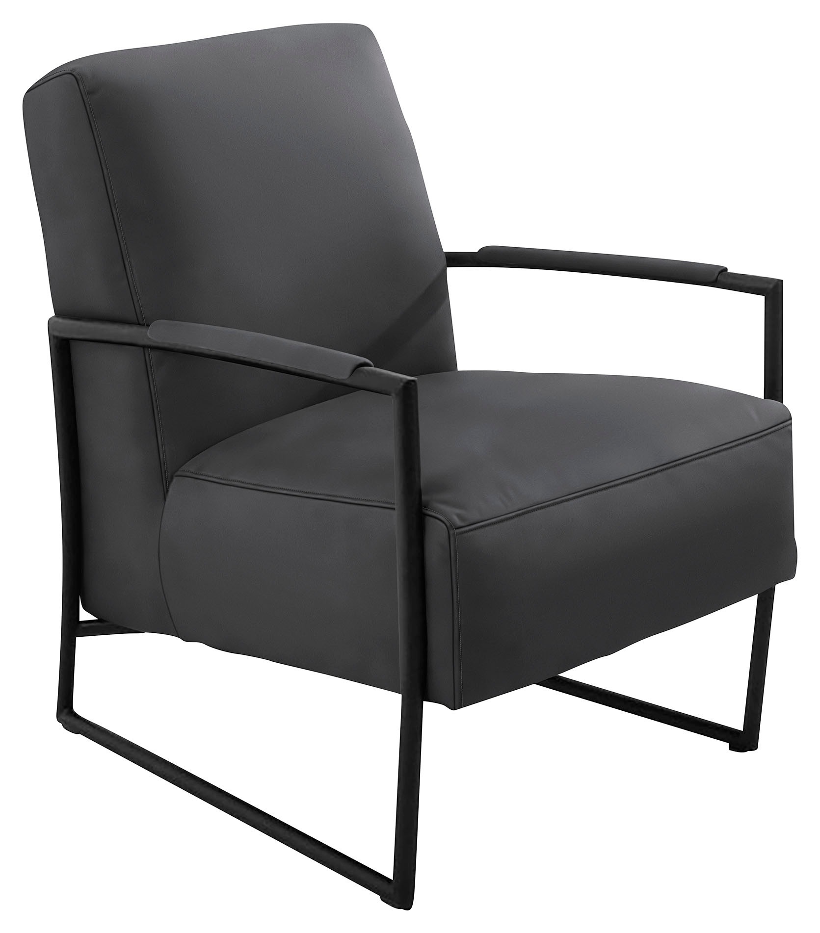 K+W Komfort & Wohnen Cocktailsessel, mit bezogenen Armlehnen, Gestell in Metall schwarz Struktur