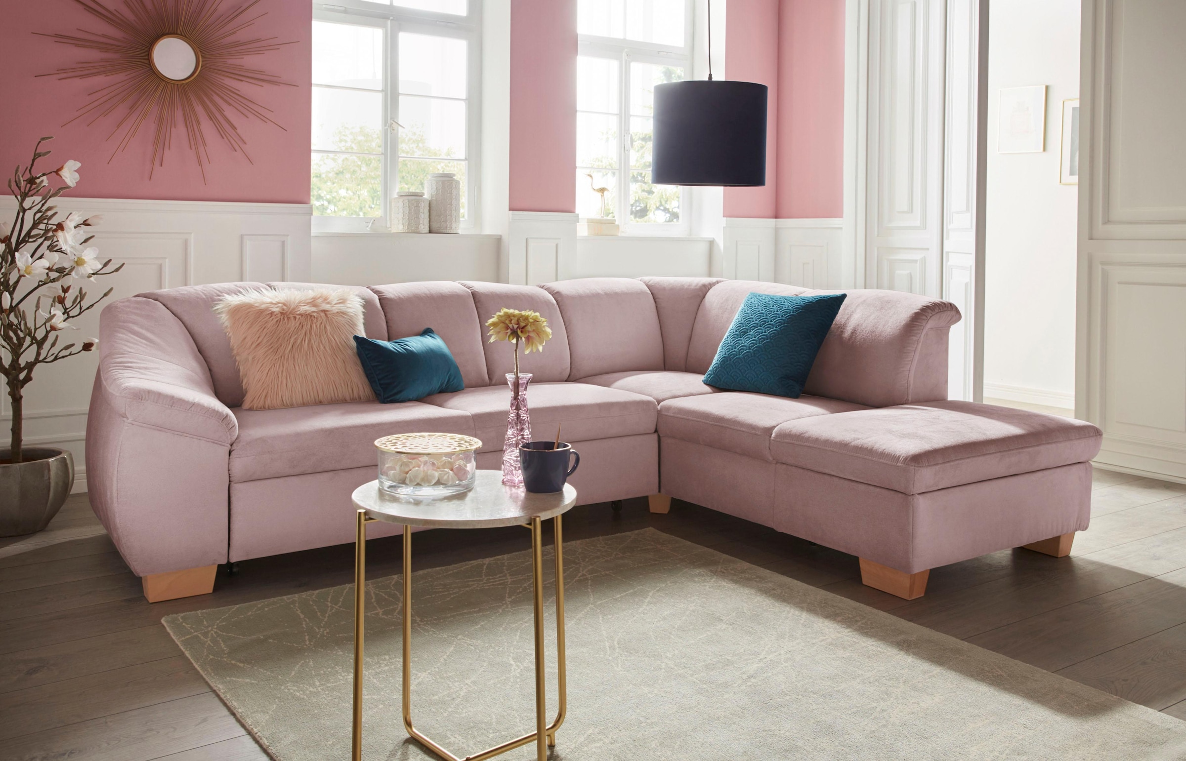 sit&more Ecksofa »Santo L-Form« mit Federkern, wahlweise mit Bettfunktion u günstig online kaufen