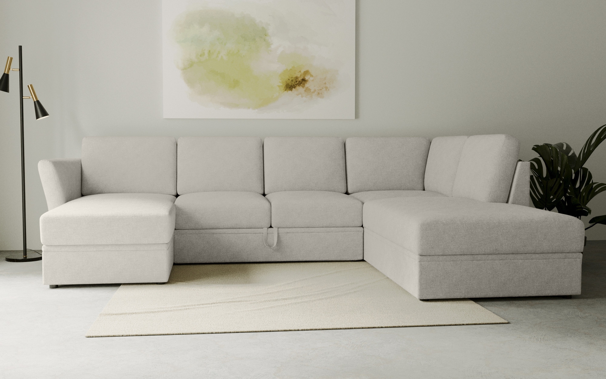 Home affaire Wohnlandschaft »Lavars Schlafsofa«, mit Bettfunktion und Staur günstig online kaufen