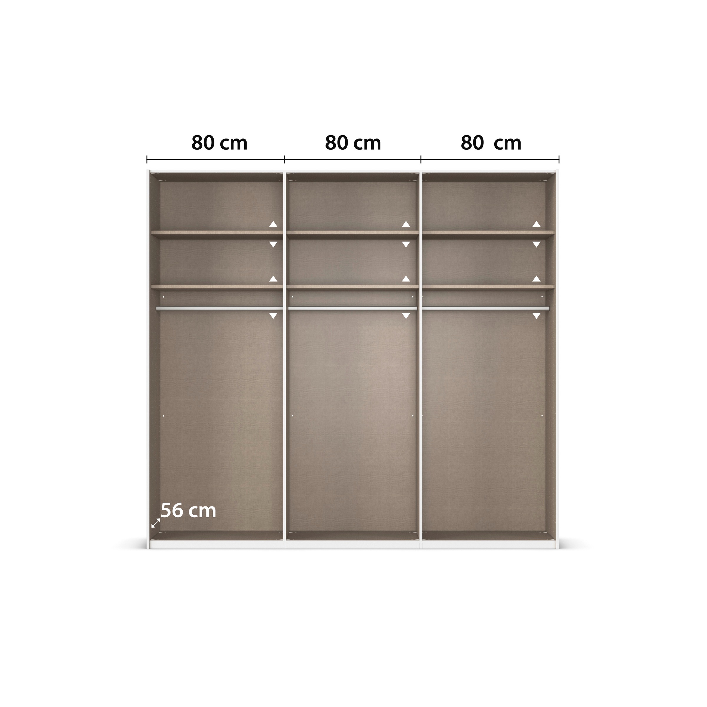 rauch Schwebetürenschrank »Kleiderschrank Schrank Garderobe Schlafzimmerschrank EVELYN«, in elegantem Stil, in 5 Breiten, Griffe in Korpusfarbe MADE IN GERMANY