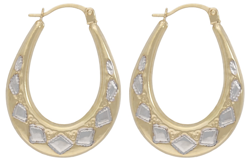 Vivance Paar Creolen »Creolen bicolor«, 2x Diamant = 0,01ct.