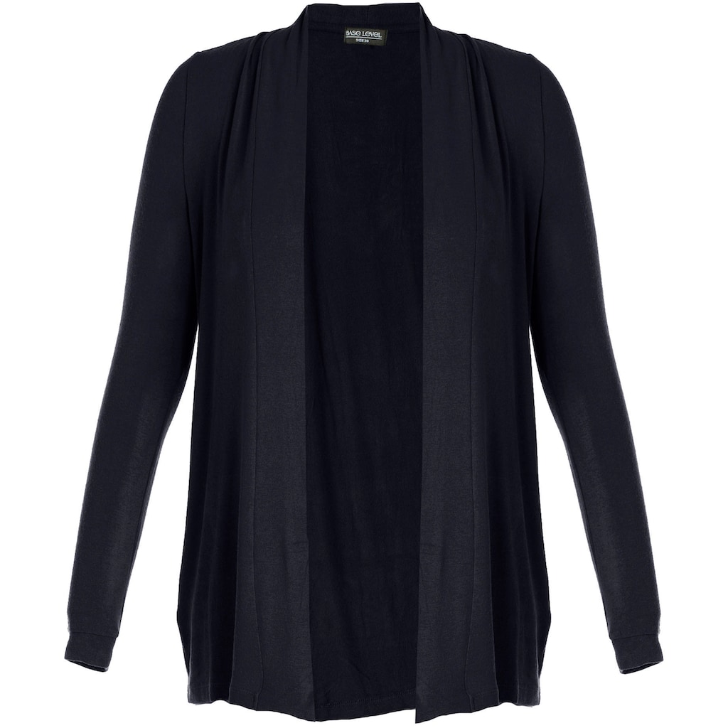 Base Level Strickjacke »BAS-YALA CARDIGAN KURZ«, In elastischem Feinstrick