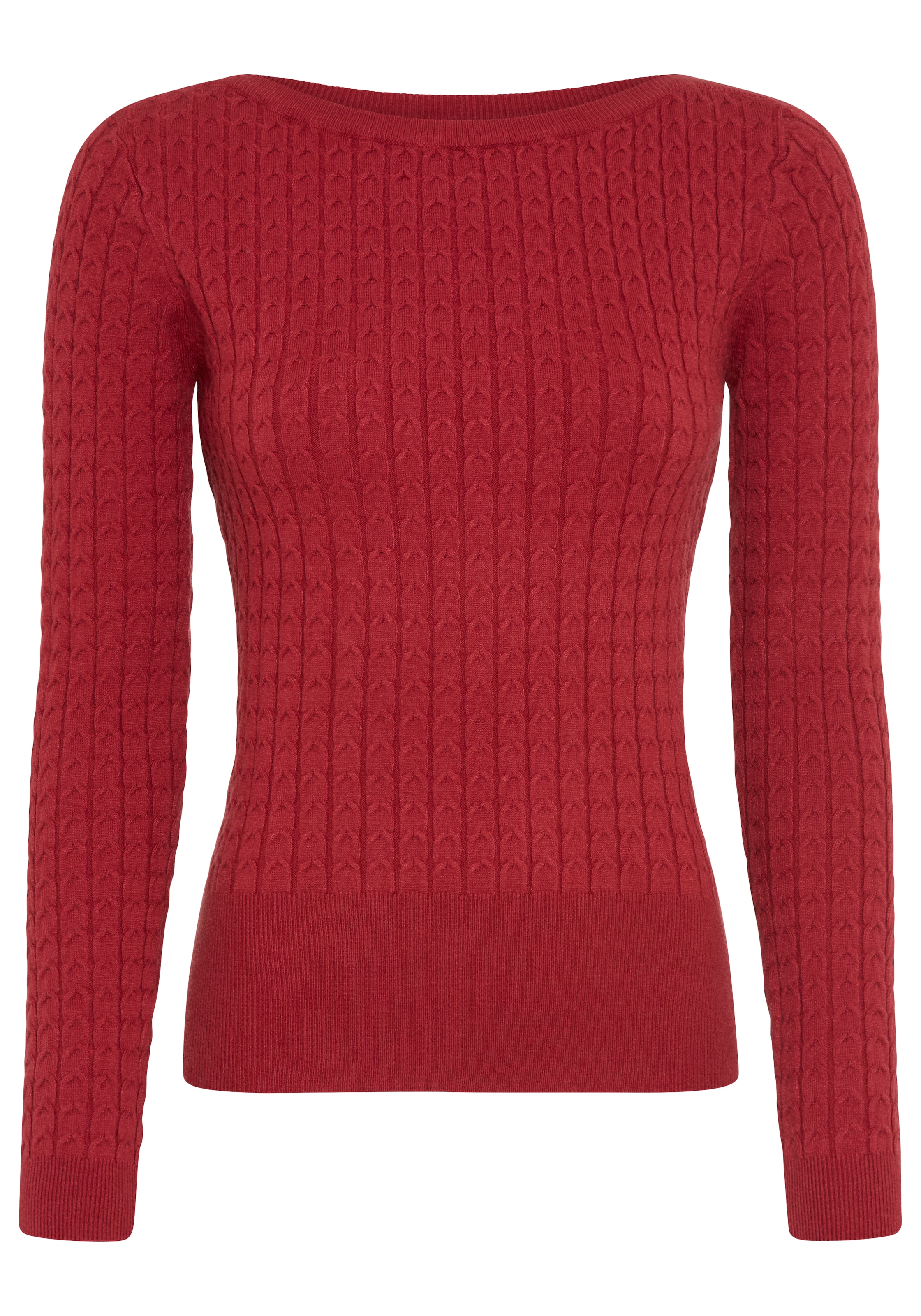Melrose Strickpullover mit Zopfmuster, aus weicher Viskosemischung