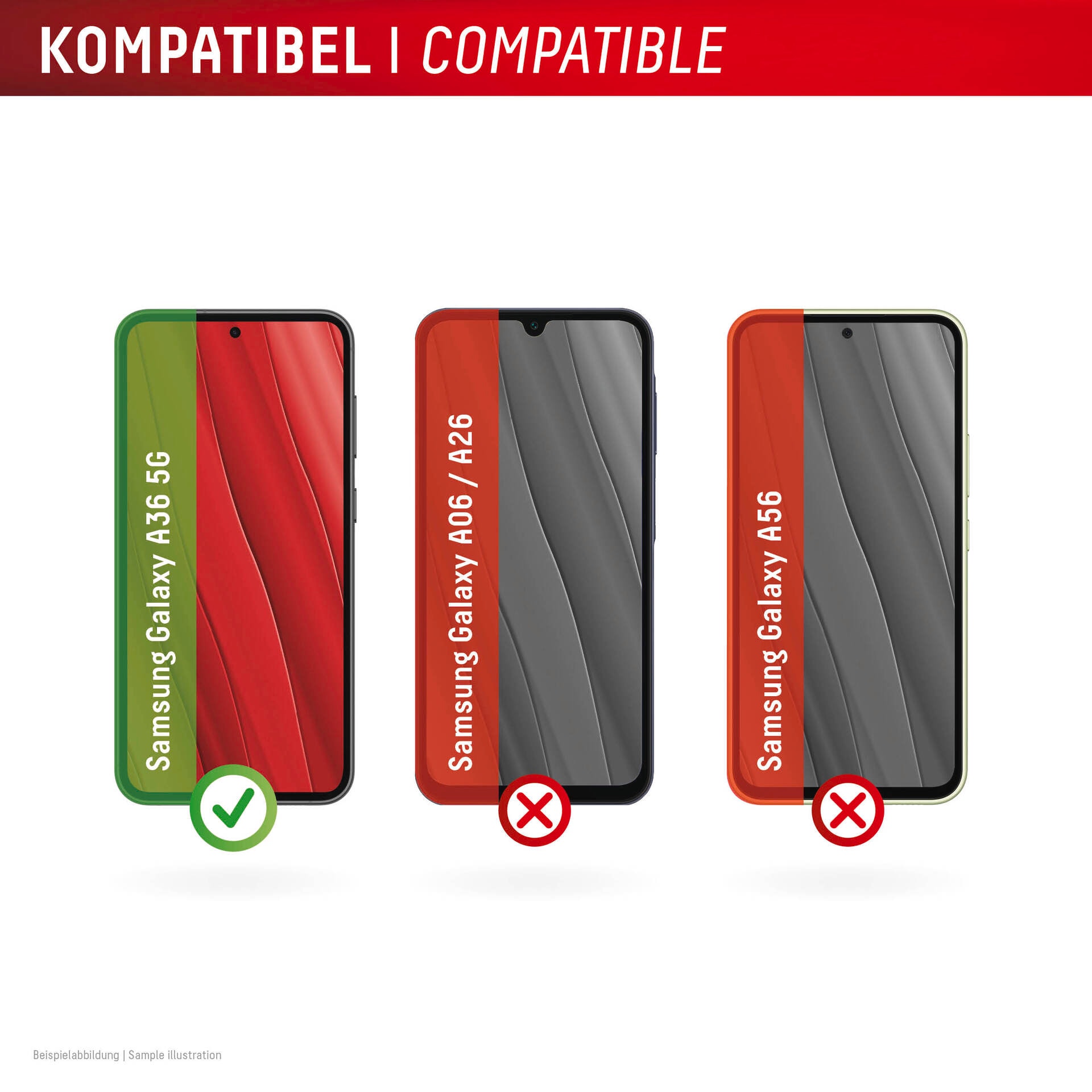 Displex Displayschutzglas »Real Glass Screen Protector inklusive Case« für Samsung Galaxy A36 5G Displayschutzfolie, Schutzfolie, Bildschirmschutz, kratz- & stoßfest