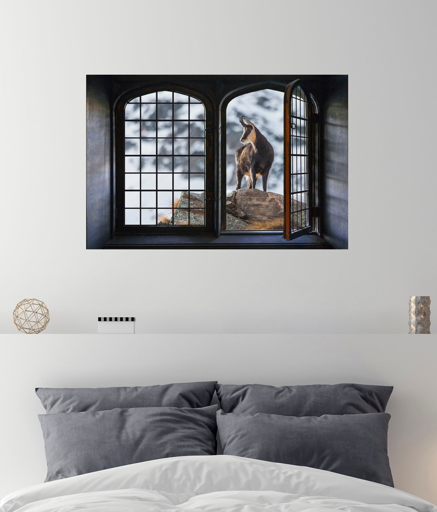 queence Wandsticker »Berge«, Wandsticker, Wandbild, selbstklebend, 3D, Fenster