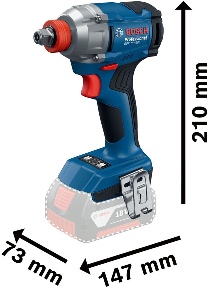 Bosch Professional Akku-Drehschlagschrauber »»GDX 18V-285««, in L-BOXX-Koffer, ohne Akku, ohne Ladegerät