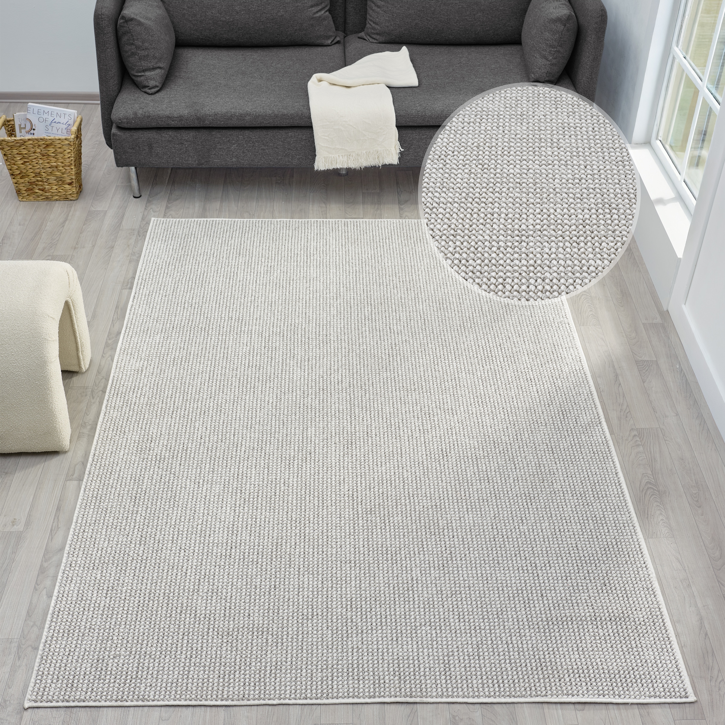 OTTO home Teppich »Lilri«, rechteckig, 10 mm Höhe, Wolloptik, Wohnzimmer, S günstig online kaufen