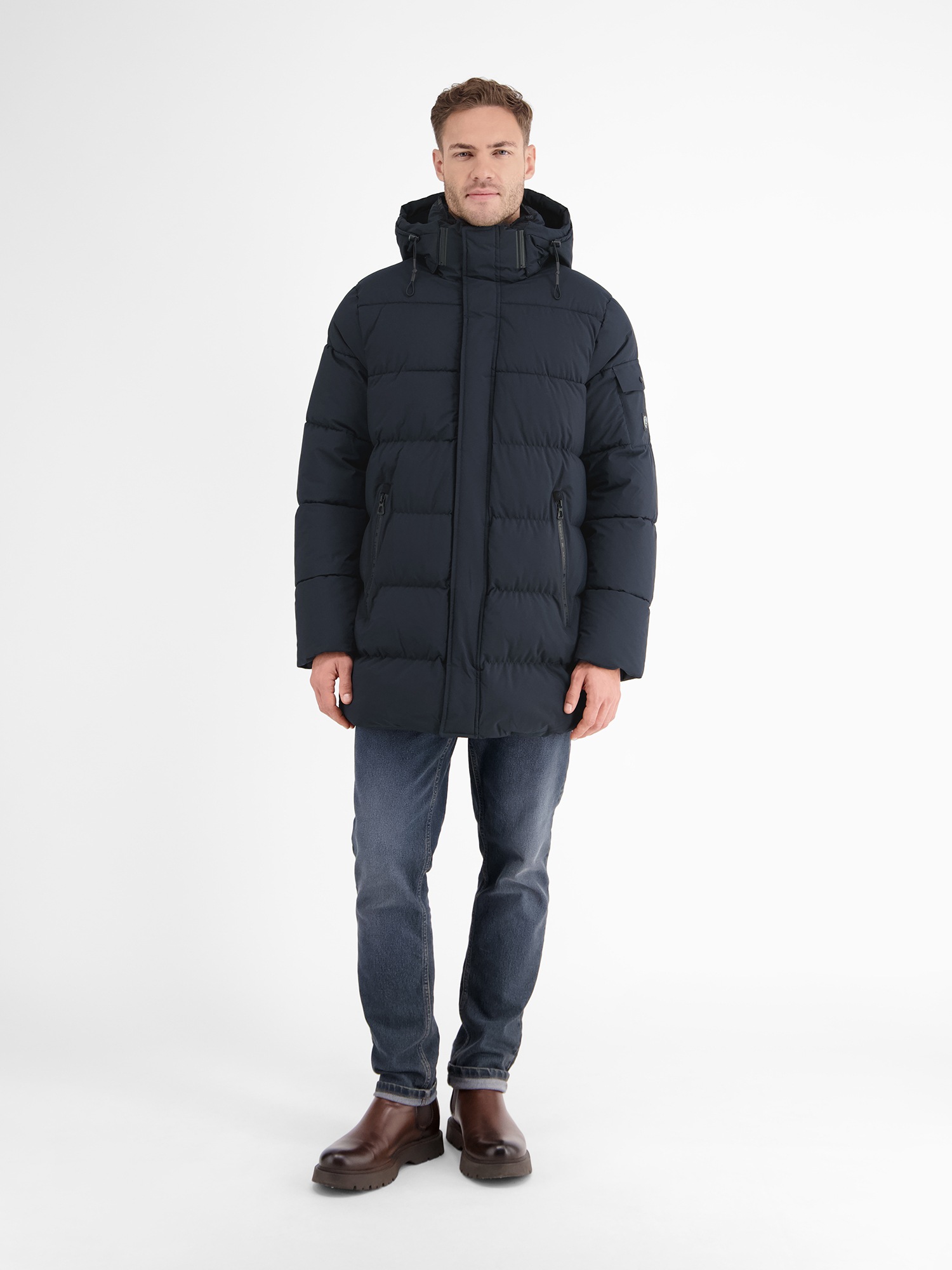 LERROS Steppjacke »LERROS Warm gefütterte Steppjacke mit abnehmbarer Kapuze«, mit Kapuze, Wasser- und windabweisend, atmungsaktiv