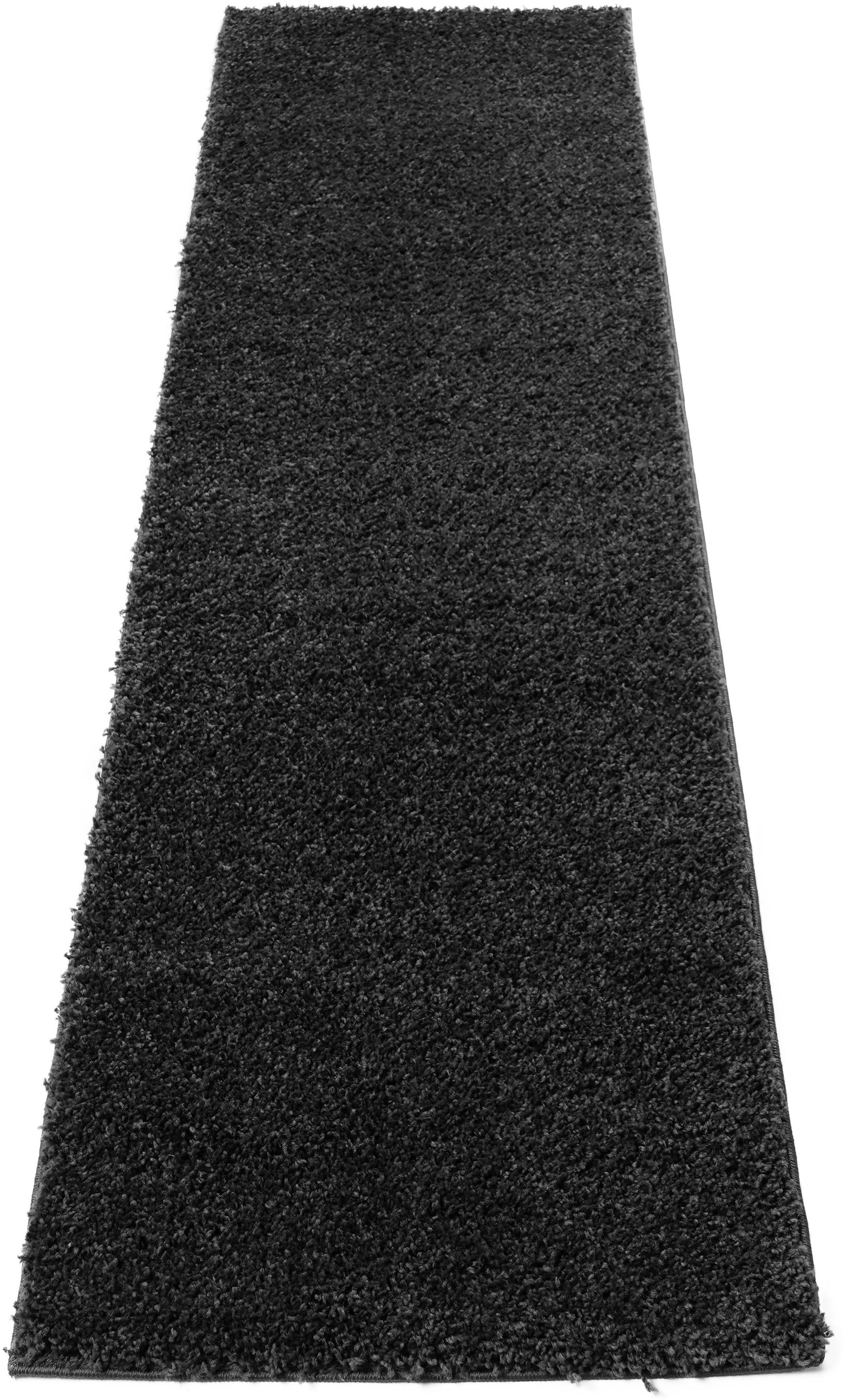Bruno Banani Läufer »Shaggy Soft«, rechteckig, 30 mm Höhe, Läufer, Brücke, gewebt, Uni-Farben, besonders weich