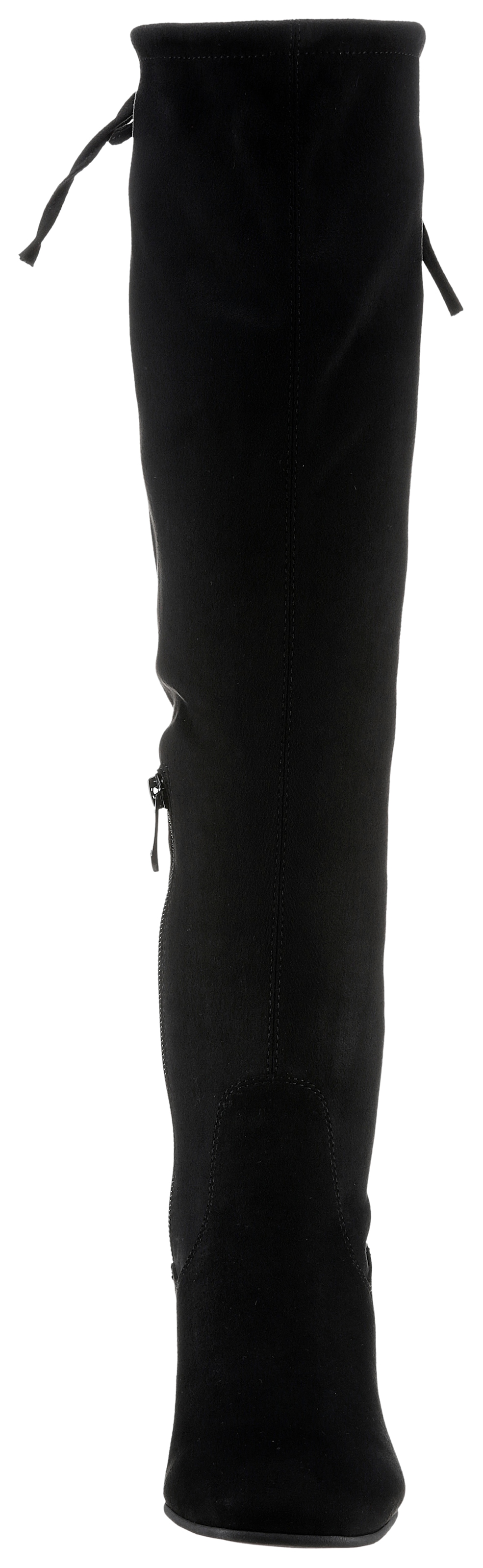 MARCO TOZZI Overkneestiefel, Blockabsatz, Stiefel mit Schnürung am Schaftrand