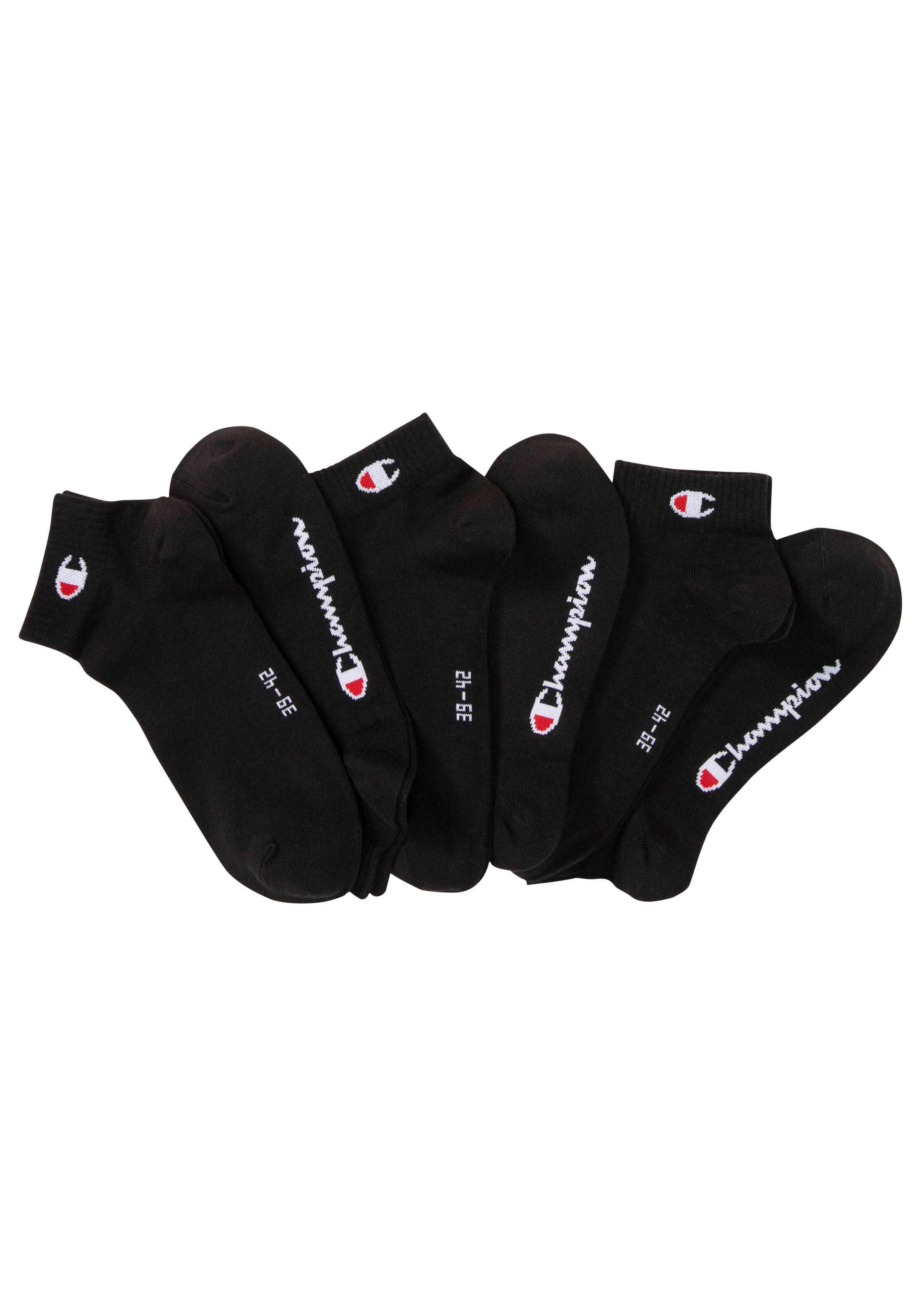 Tennissocken „6pk Quarter Socks“, Gr. 35, schwarz