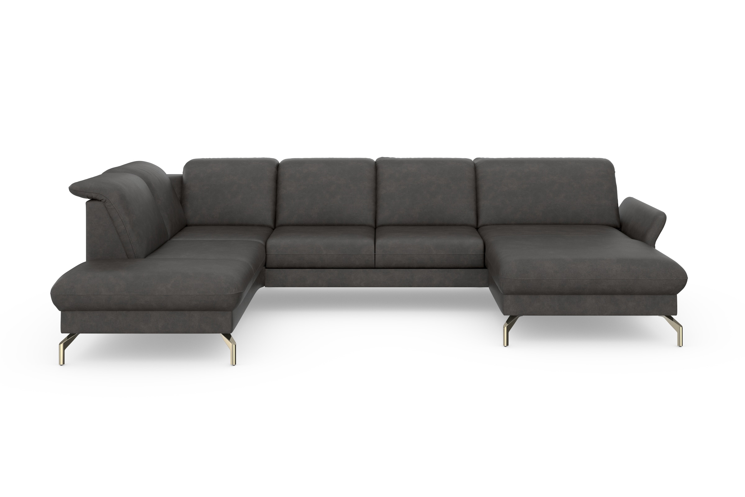 sit&more Wohnlandschaft »Fashion U-Form«, wahlweise mit Kopfteilverstellung, Vorziehsitz, motorisch, Nickelfüße
