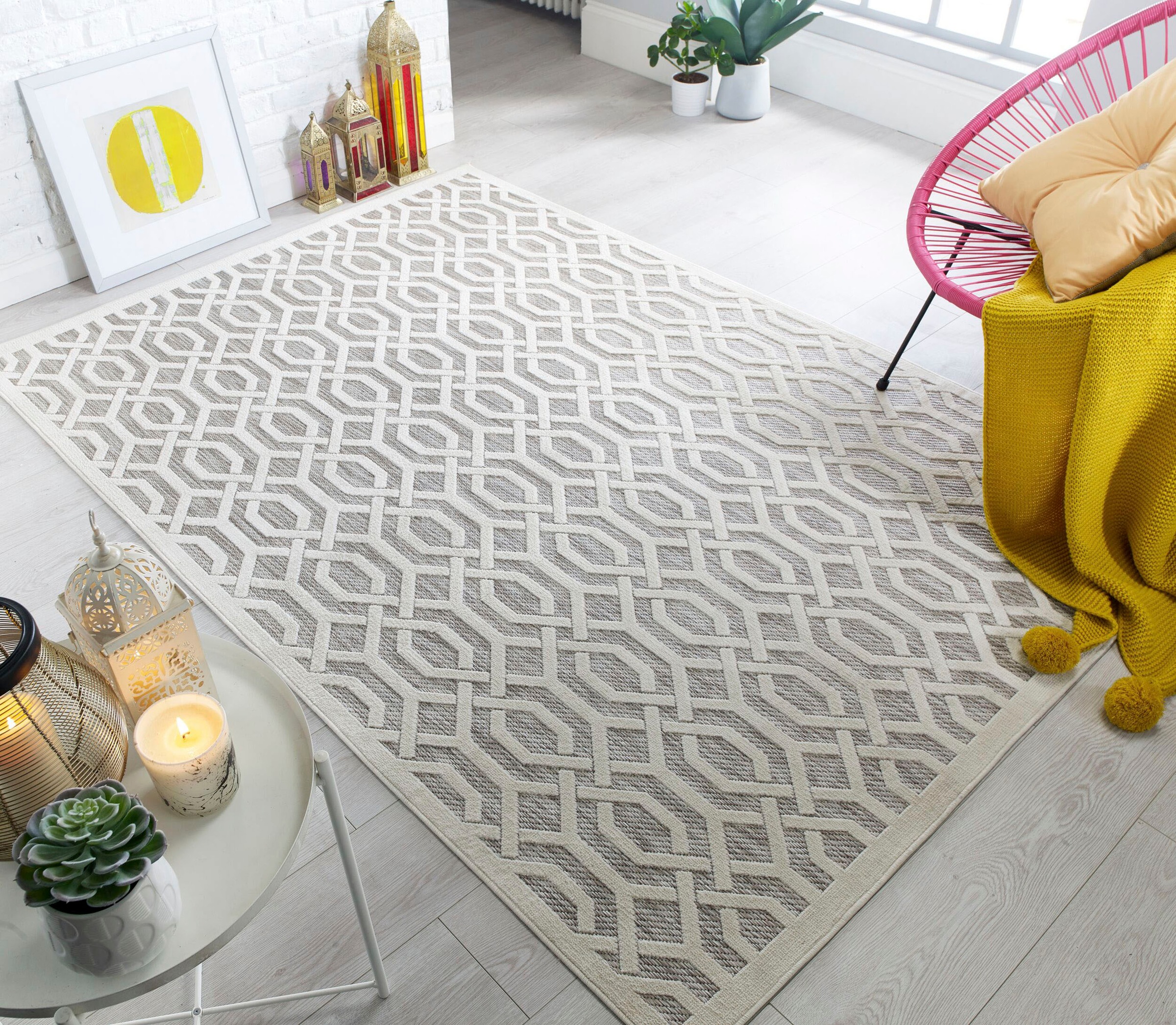 FLAIR RUGS Teppich »Mataro«, rechteckig, 7 mm Höhe, In- und Outdoor geeignet, elegant