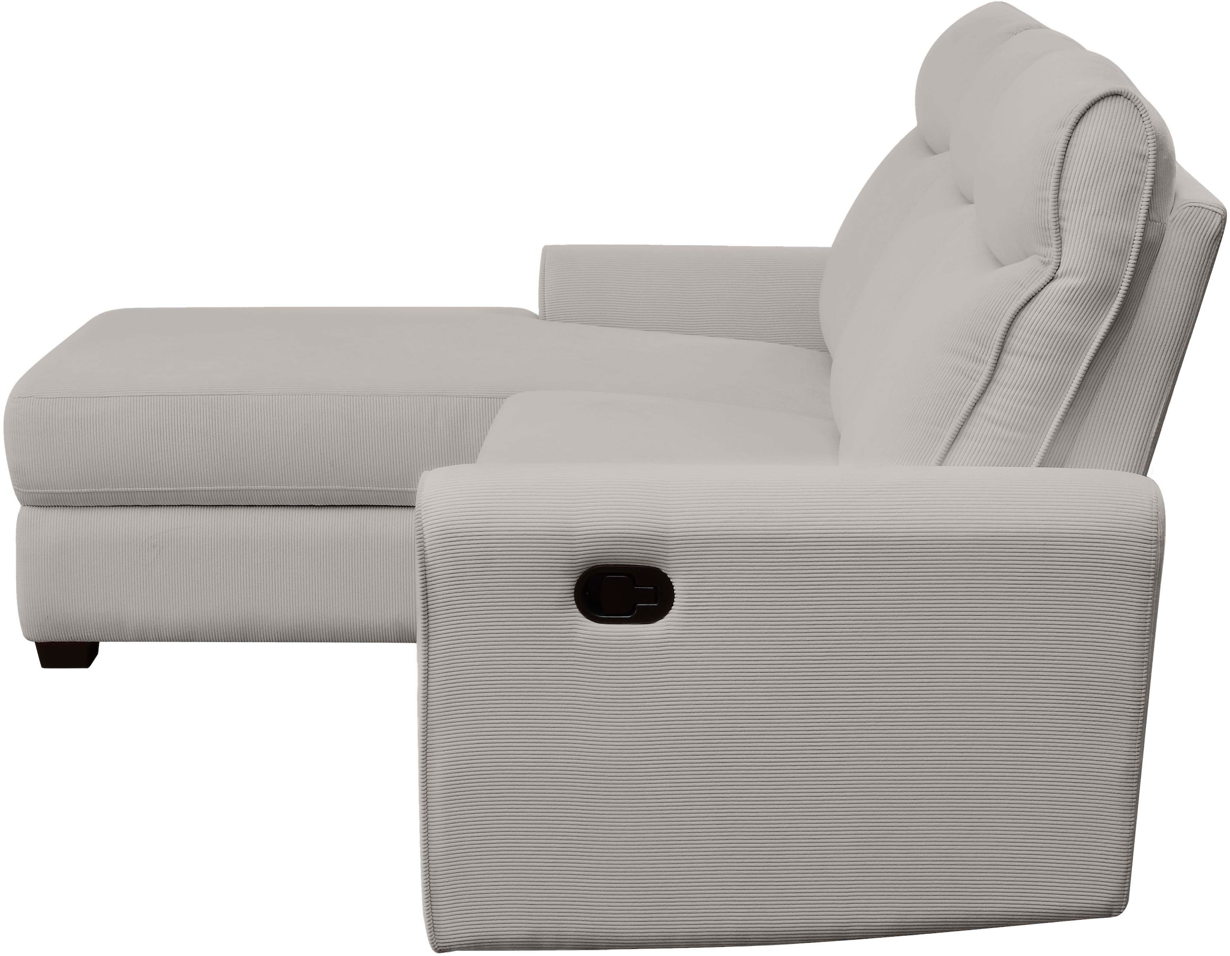 ATLANTIC home collection Ecksofa »Gero L-Form«, mit Relaxfunktion und Stauraum, mit Cord-Bezug