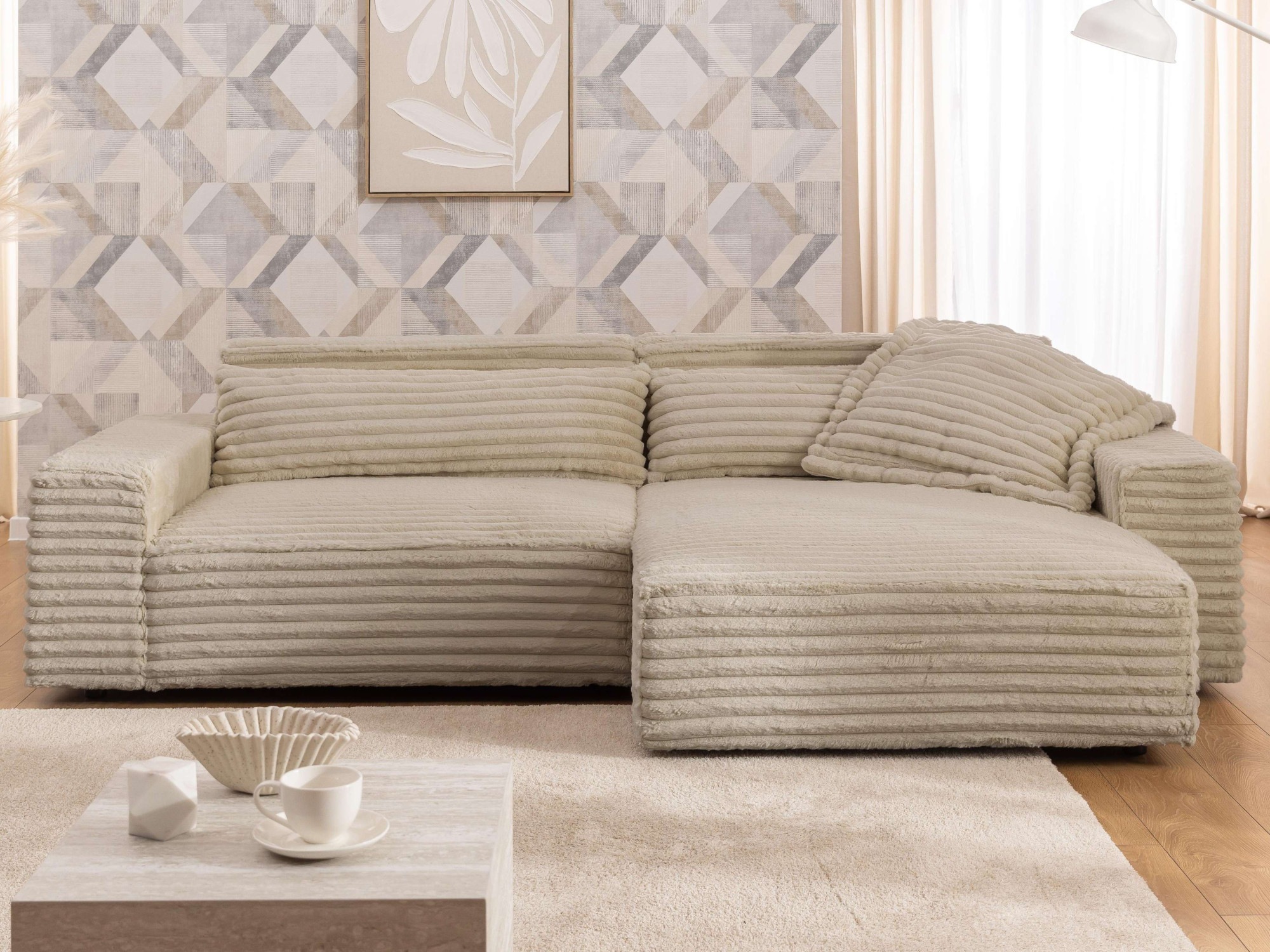 OTTO home Ecksofa »KINLEE Design-Sofa mit Recamiere rechts/links, Maße B/T/ günstig online kaufen