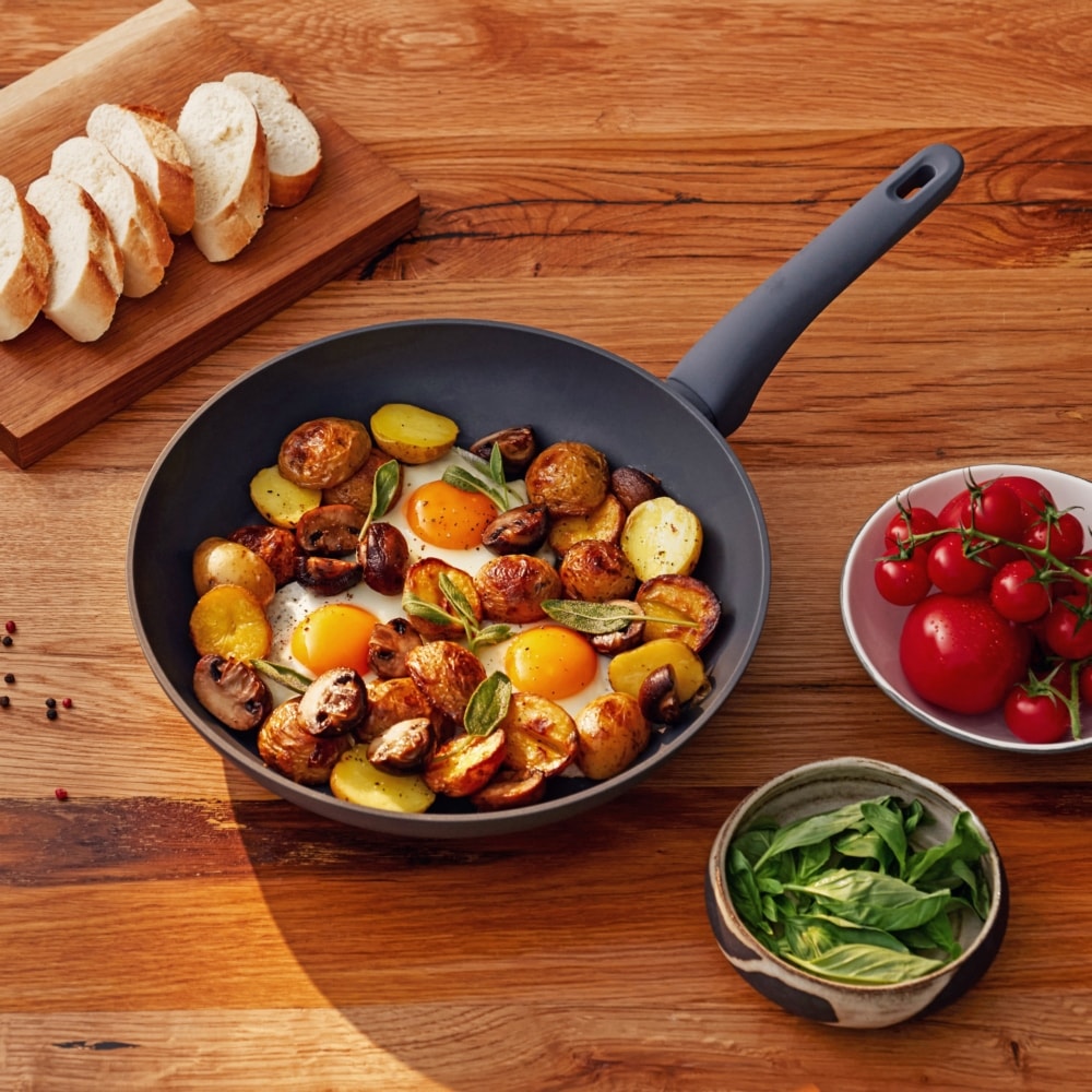 RESTO Kitchenware Bratpfanne »Cas, Universalpfanne mit ergonomischem Soft-Touch Griff«, Aluminium, (1 tlg.), mit keramischer Antihaftbeschichtung, PFAS-frei