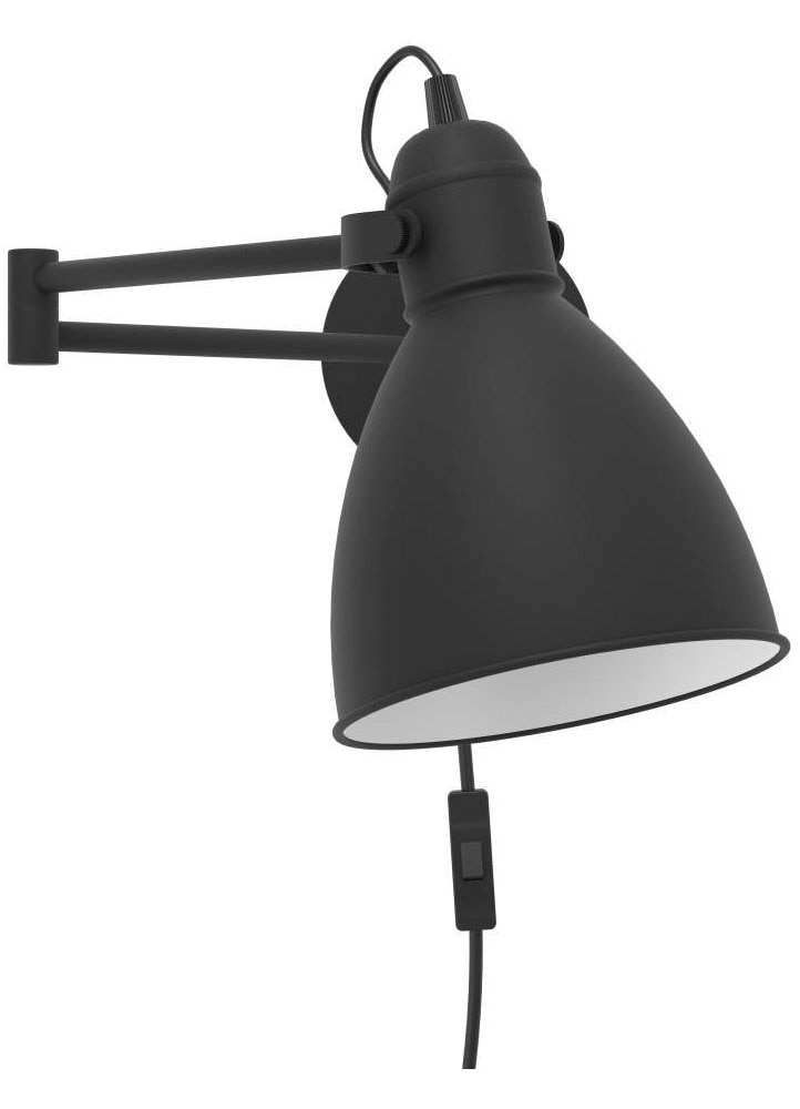 EGLO Wandleuchte »SAN PERI«, 1 flammig, Leuchtmittel E27 | ohne Leuchtmittel, Wandleuchte aus Metall in Schwarz, Lampe mit Schalter, E27 Fassung