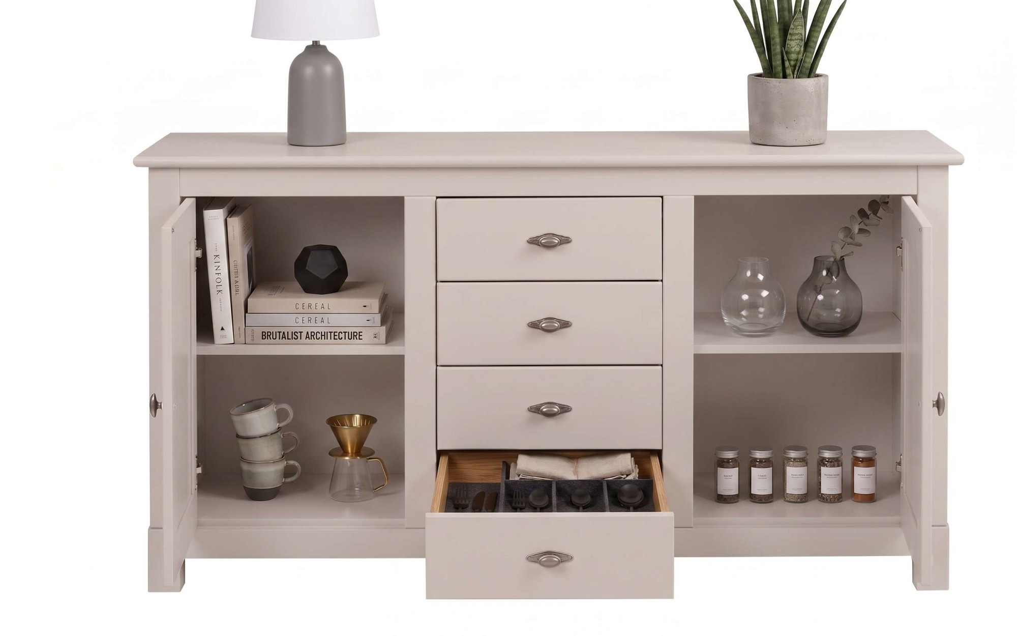 OTTO home Sideboard »Rauna« B/T/H: 150/37/84 cm,  Kommode, FSC®-zertifiziertes Massivholz, Breite 150 cm