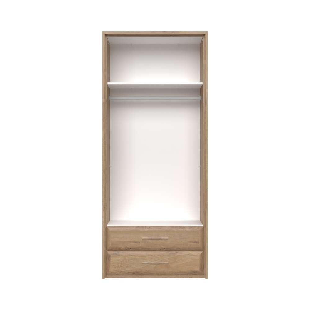 Home affaire Kleiderschrank »Gala, beige hochglänzend UV lackiert, kratzfest, FSC-zertifiziert«, (abgerundete Schubladen aus MDF im Holzdekor, soft-close), mit Beleuchtung und Passpartourahmen, hoher Schrank (224cm), 2 Breiten