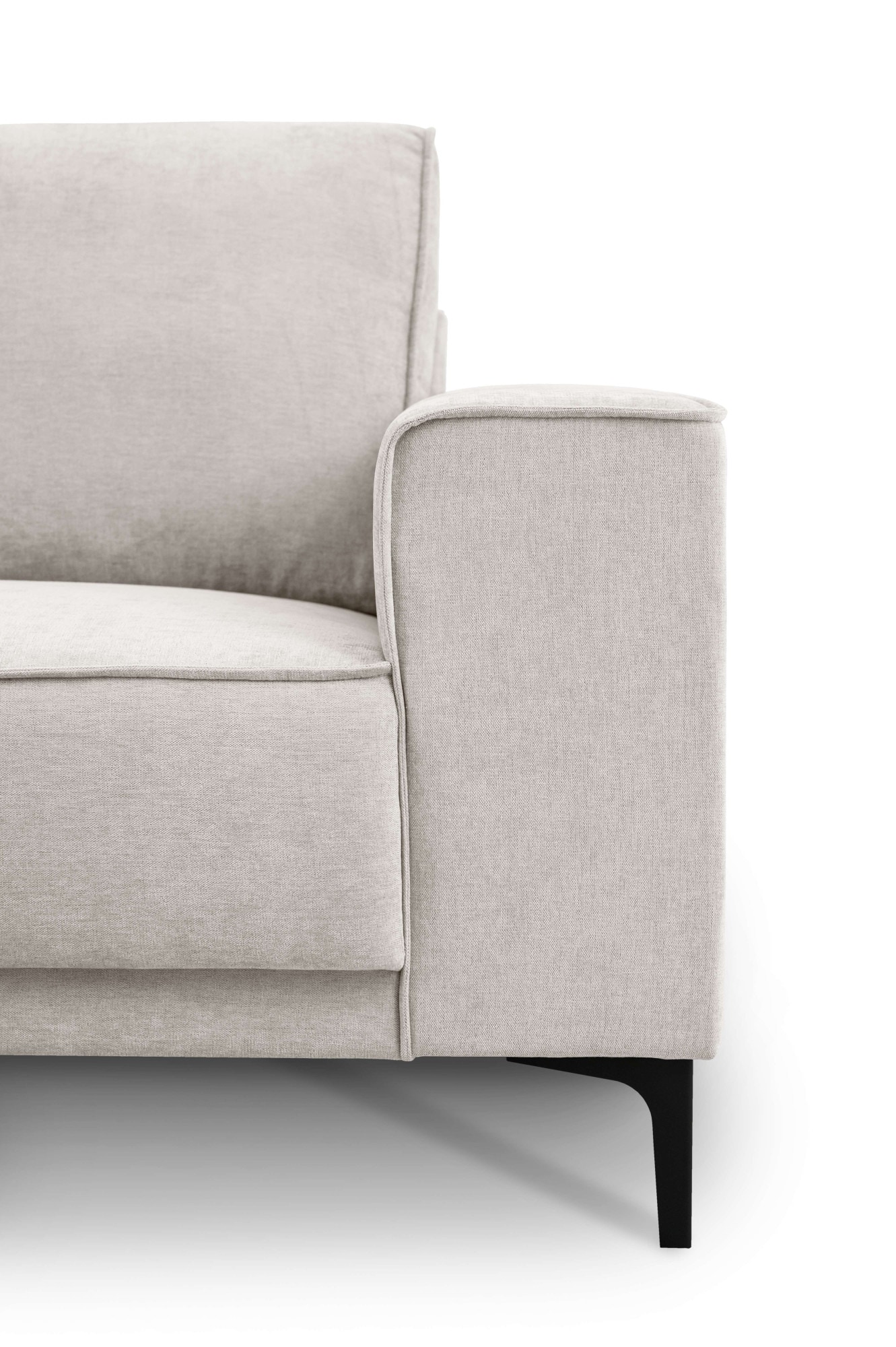 Places of Style Ecksofa »Polsterecke Oland, Struktur, Flachgewebe, Luxus-Microfaser, Boucle«, L-Form, 280 cm, Wellenunterfederung, Skandi-Design, Metallfüße