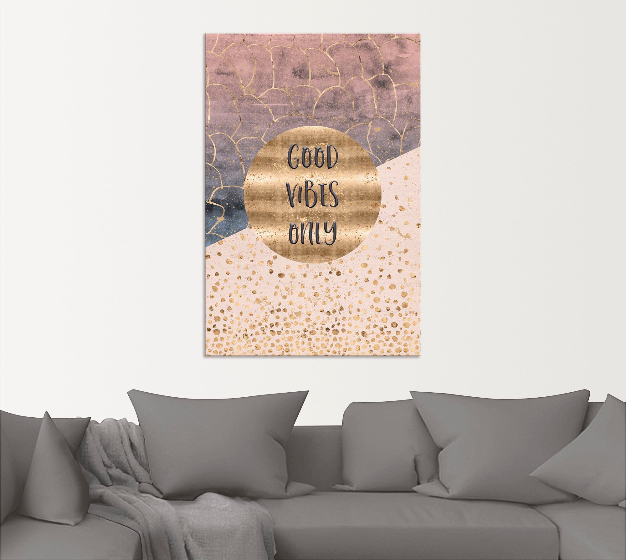 Artland Alu-Dibond-Druck »Nur gute Schwingungen« Sprüche & Texte 1 Stk. tlg. für Innen- und Außenbereich geeignet, Outdoorbild