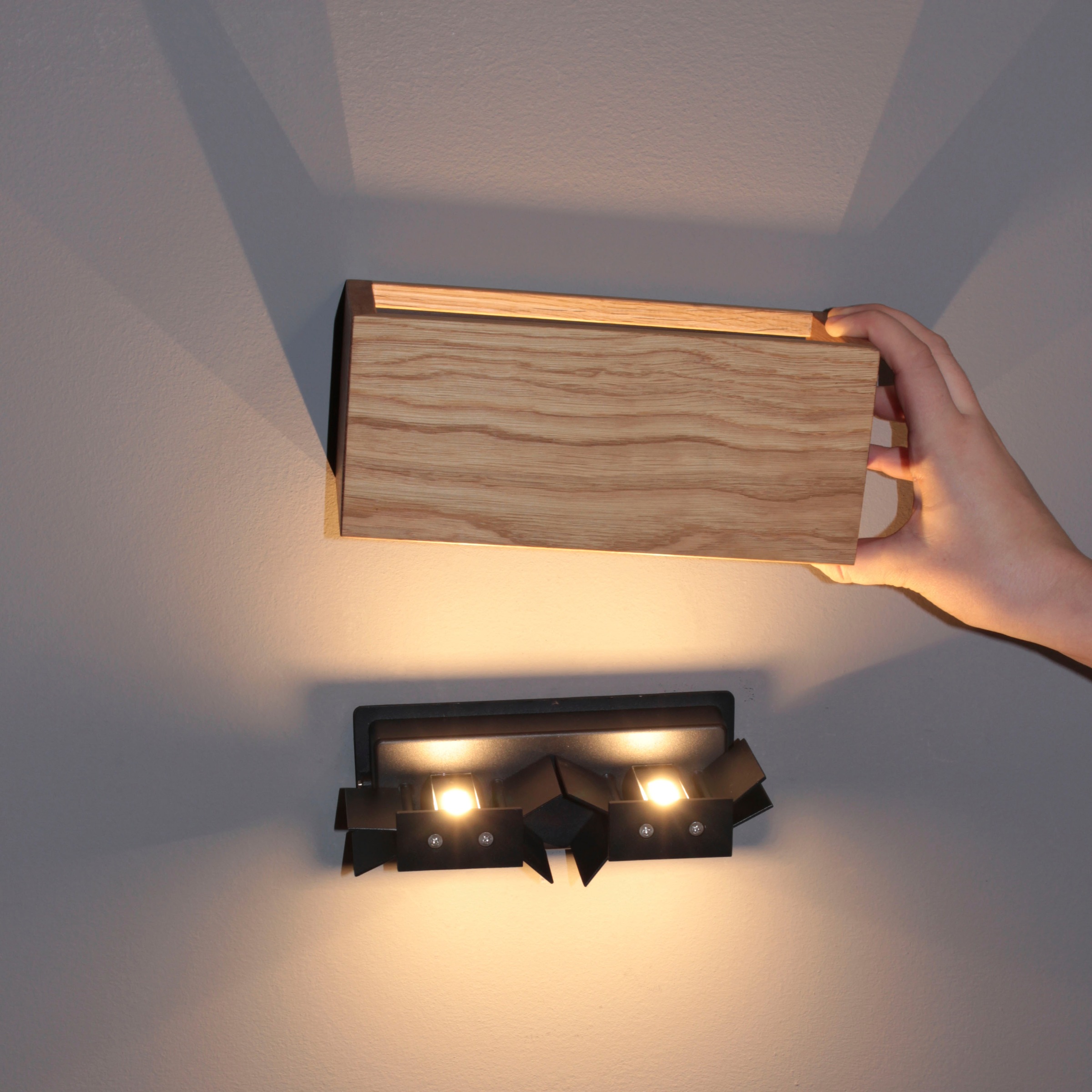 FISCHER & HONSEL Wandleuchte »Shine-Wood«, 4 flammig, Leuchtmittel LED-Modul | LED fest integriert, made in Germany, langlebige LED