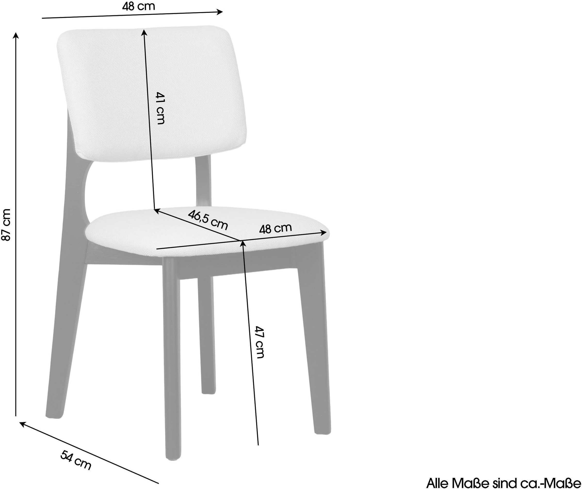byLIVING Esszimmerstuhl »Elsa« (Set) 2 Stk.modern gemütlicher Massiv - Holzstuhl mit hochwertigem Webstoffpolster
