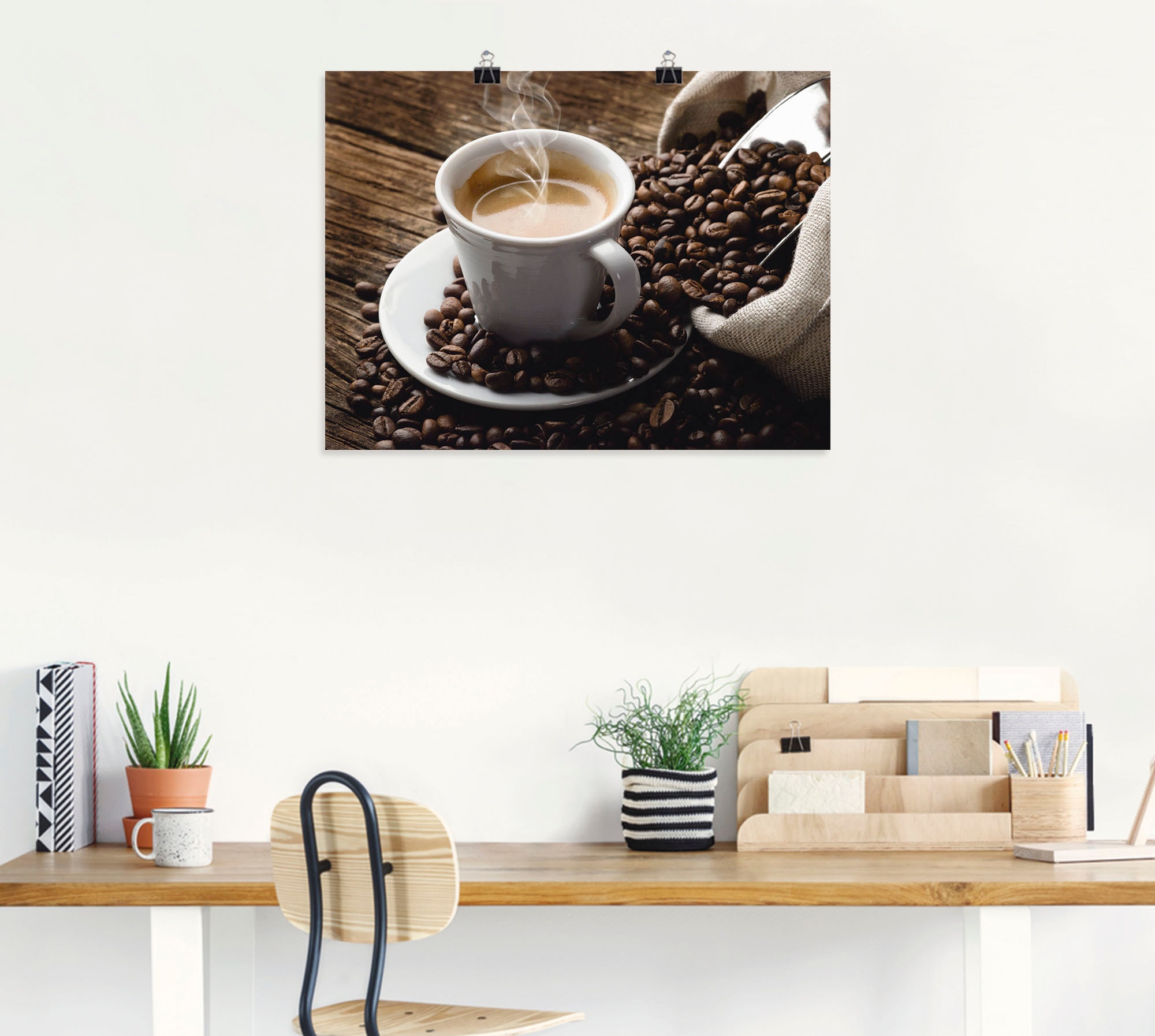 Artland Wandbild »Heißer Kaffee - dampfender Kaffee«, Getränke, (1 St.),  als Alubild, Leinwandbild, Wandaufkleber oder Poster in versch. Größen auf  Rechnung kaufen