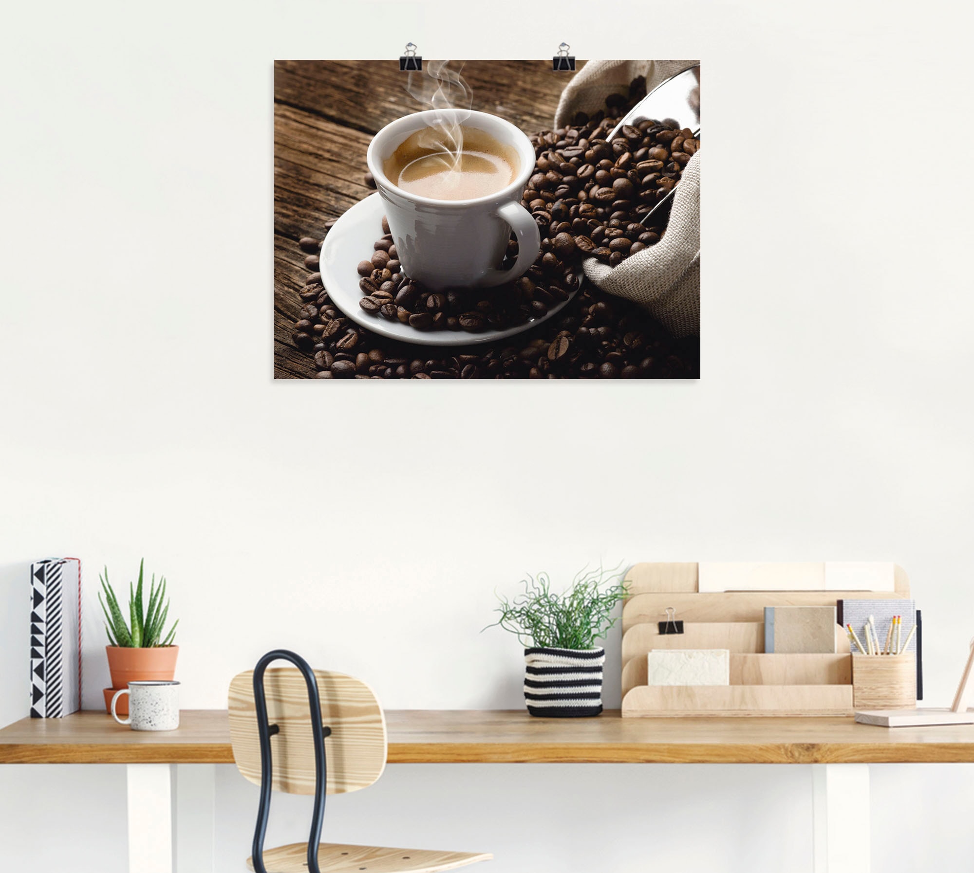 auf dampfender Poster in versch. Rechnung - als »Heißer Artland Kaffee«, Wandbild Größen Leinwandbild, oder Getränke, kaufen Kaffee Alubild, Wandaufkleber St.), (1