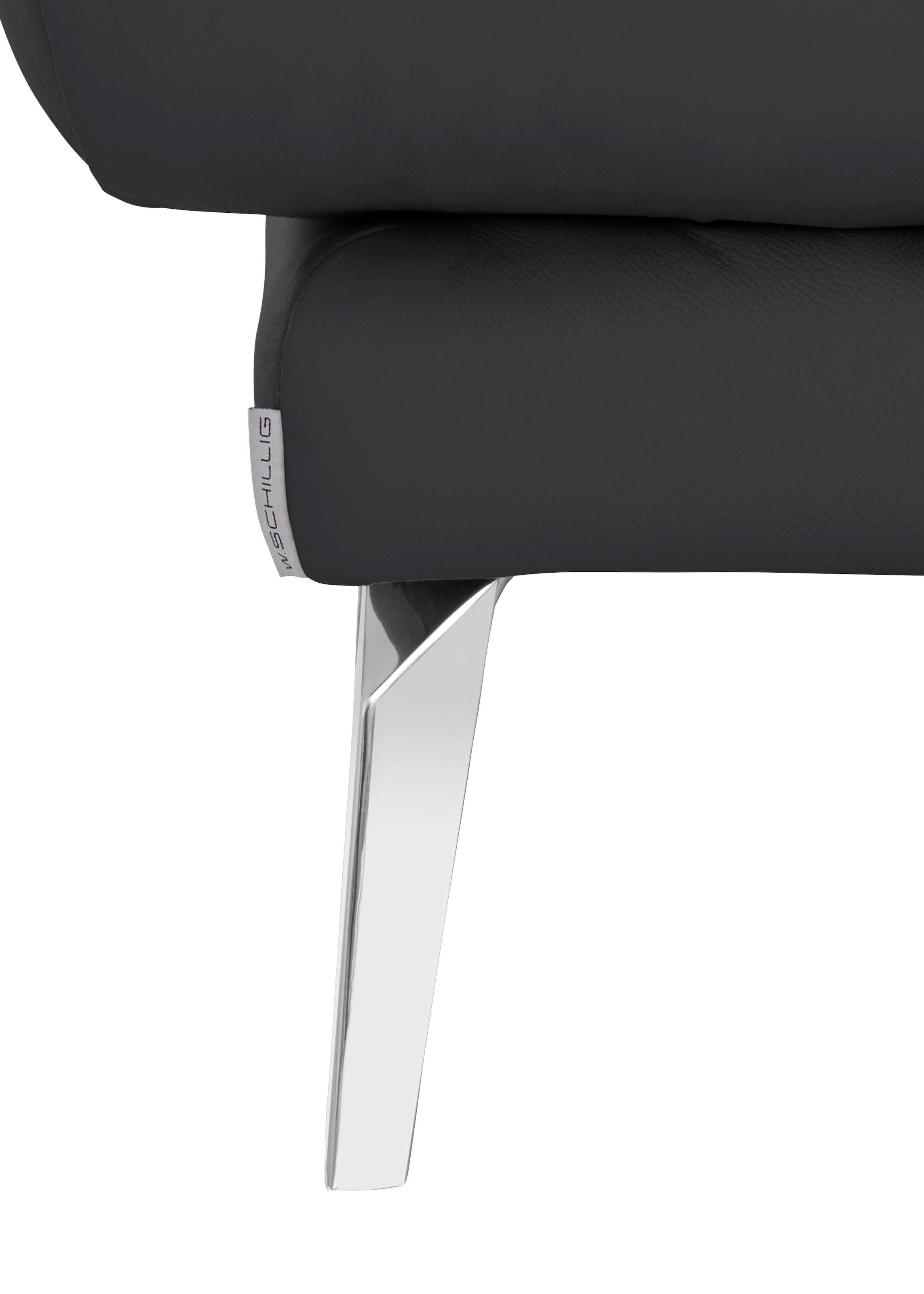 W.SCHILLIG Hocker »softy«, mit dekorativer Heftung im Sitz, Füße Chrom glänzend