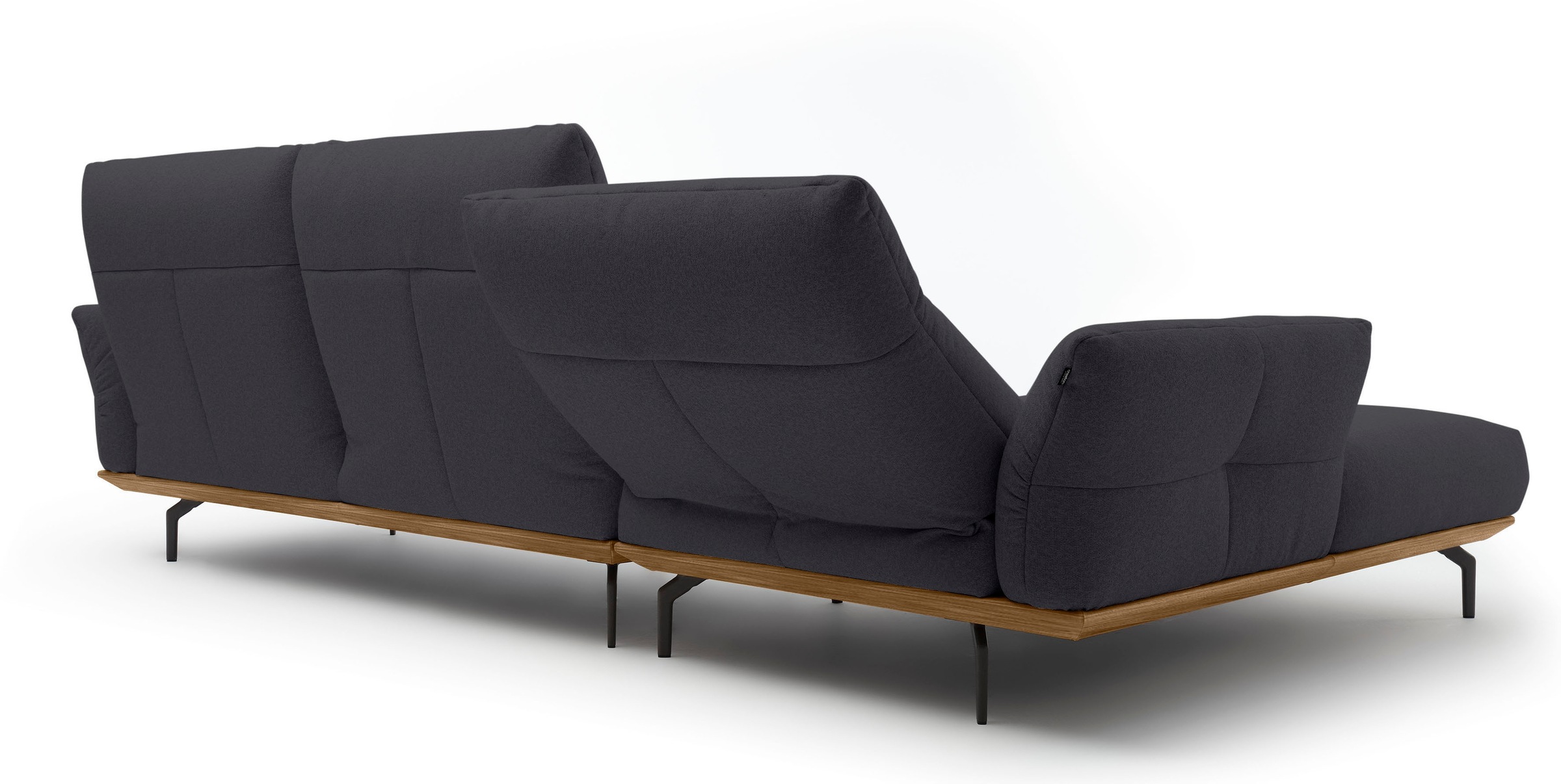 Creation BY ROLF BENZ Ecksofa »CR.460«, Sockel in Nussbaum, Winkelfüße in Umbragrau, Breite 318 cm