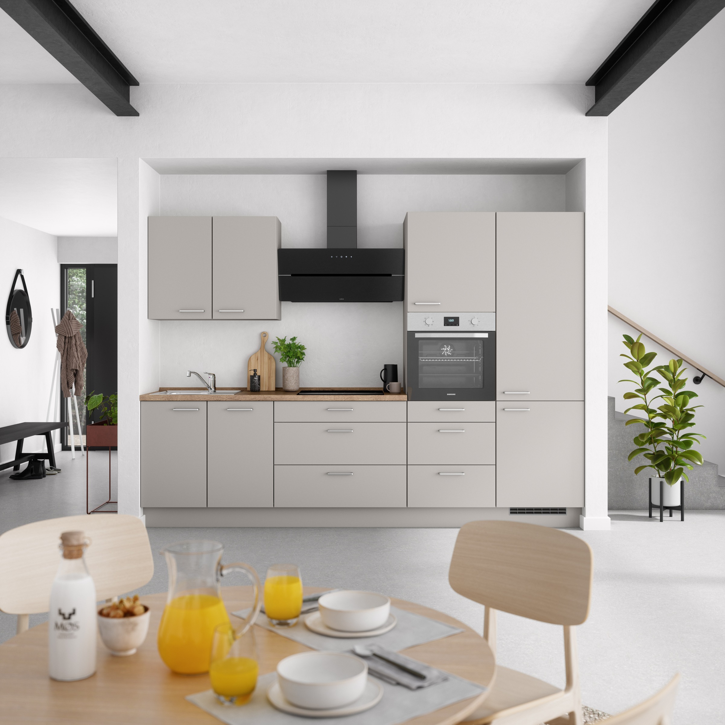 nobilia® Küchenzeile »"Touch II"«, vormontiert, Ausrichtung wählbar, Breite 300 cm, wahlw. mit E-Geräten