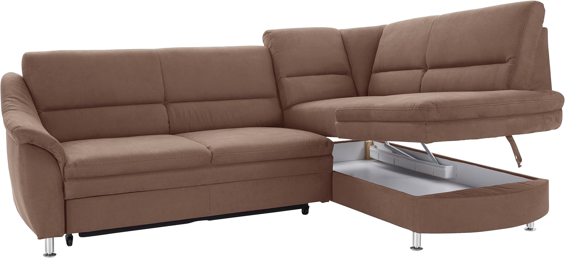 sit&more Ecksofa »Cardoso L-Form«, mit Federkern, wahlweise mit Bettfunktion und Schubkasten