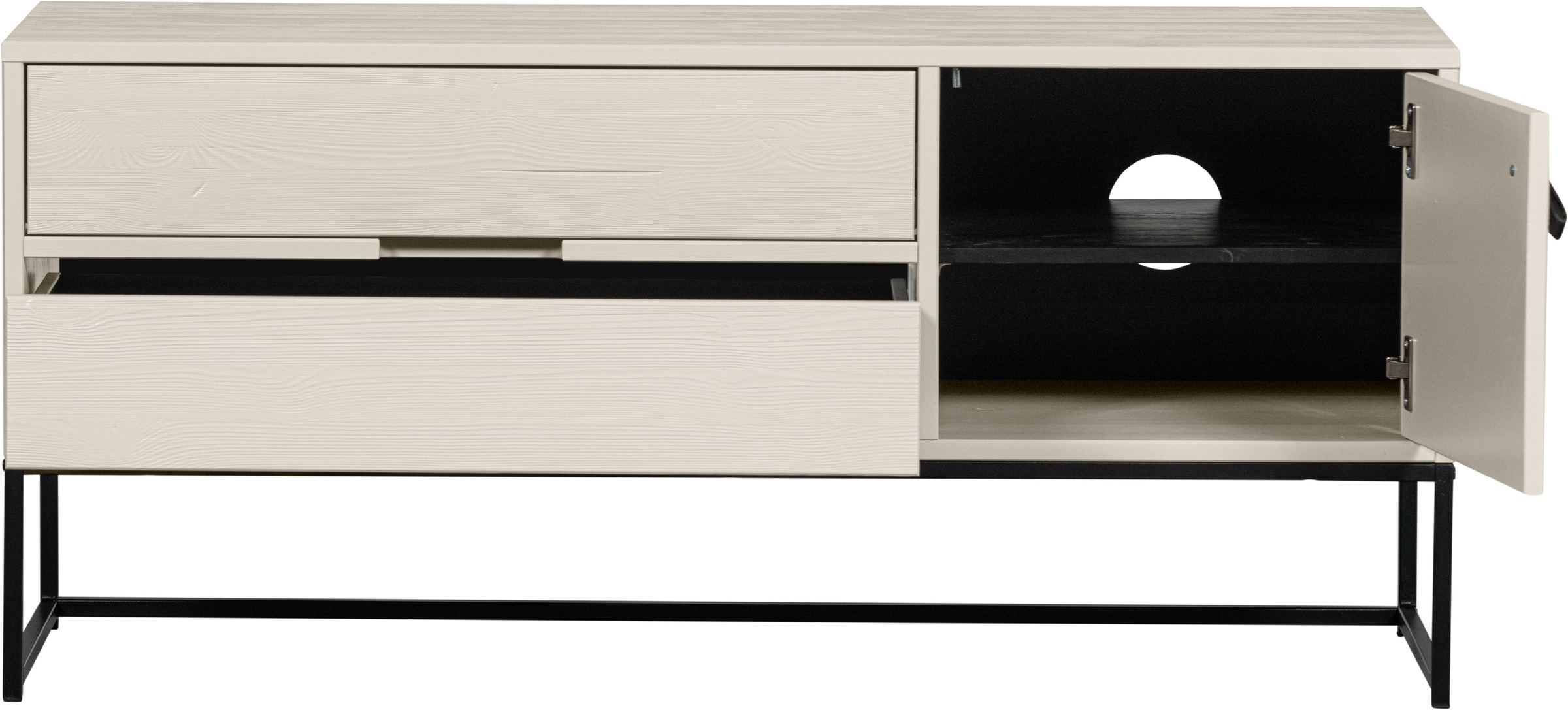 WOOOD TV-Board »Silas«, Kommode, 2 Schubladen und 1 Tür, viel Stauraum, Breite 120 oder 180 cm