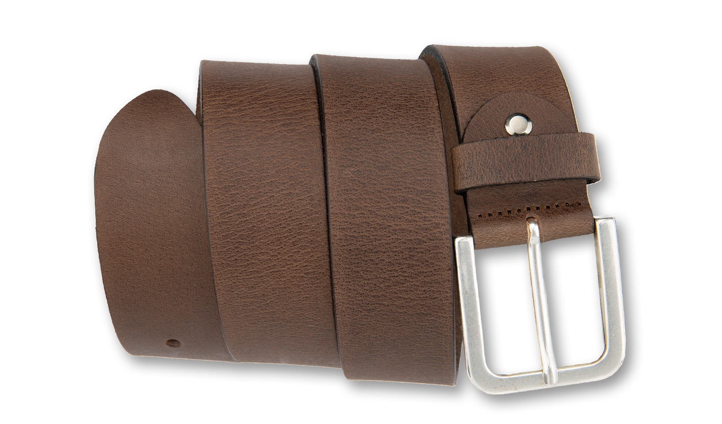Ledergürtel mit natürlicher Farbveränderung, Gr. 11,5, tabac