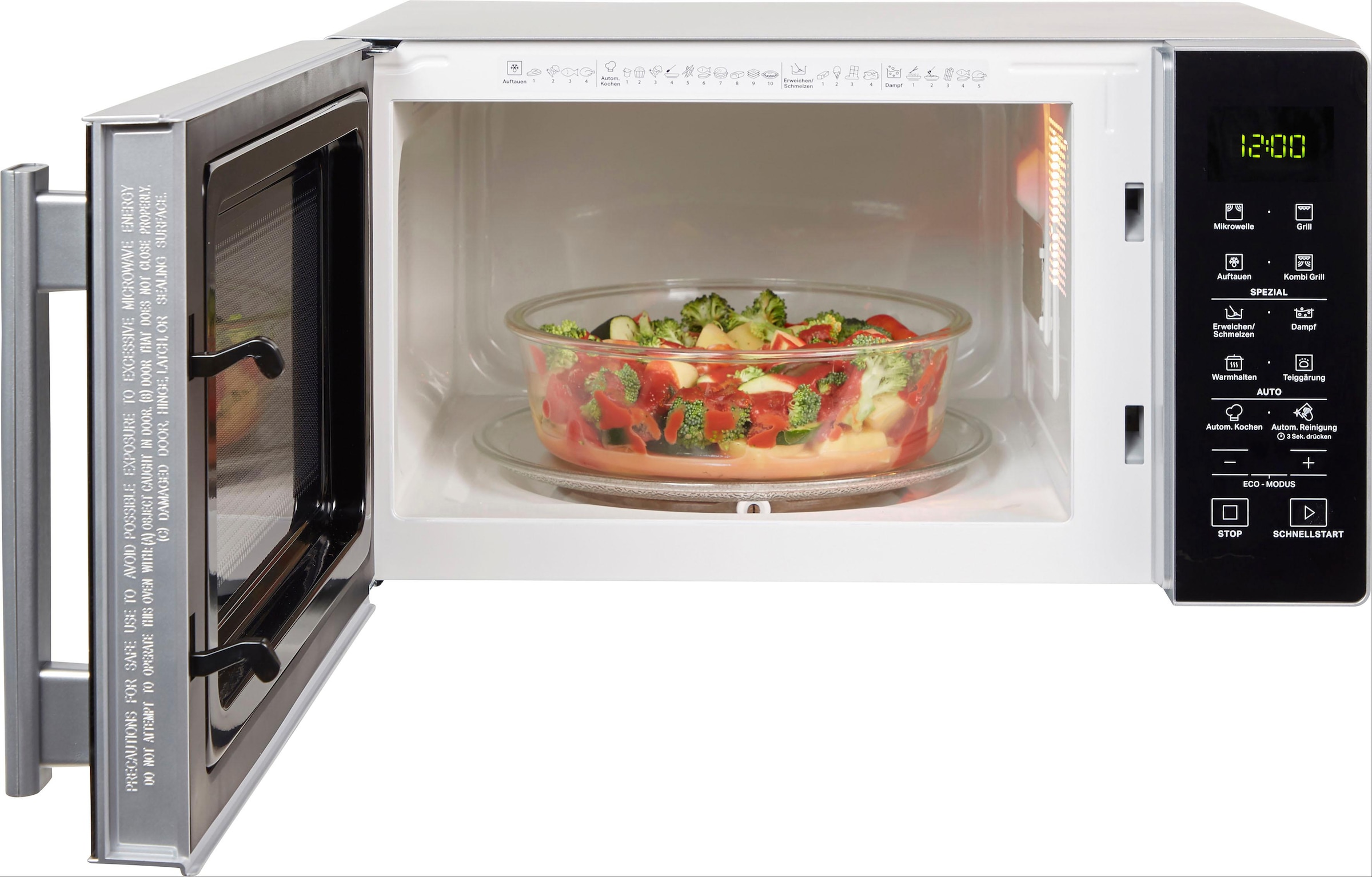 BAUKNECHT Mikrowelle »MW 254 SM« Grill 900 W Mit Dampfgarfunktion, Grill und Automatikprogrammen