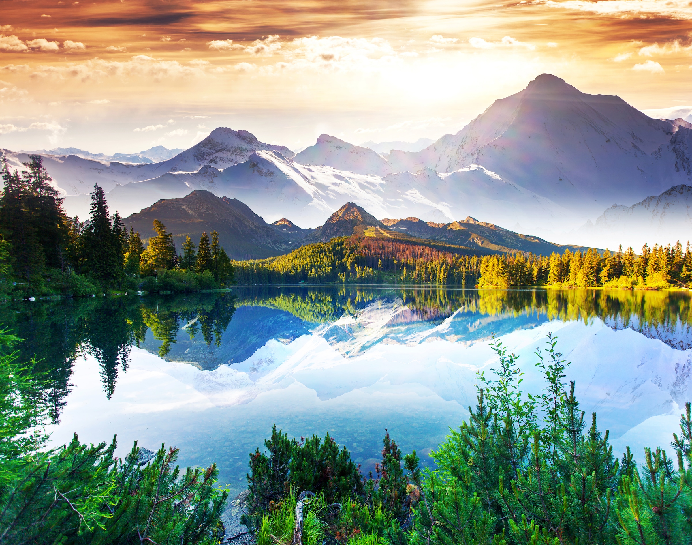 Papermoon Fototapete »Mountain Lake« glatt günstig online kaufen