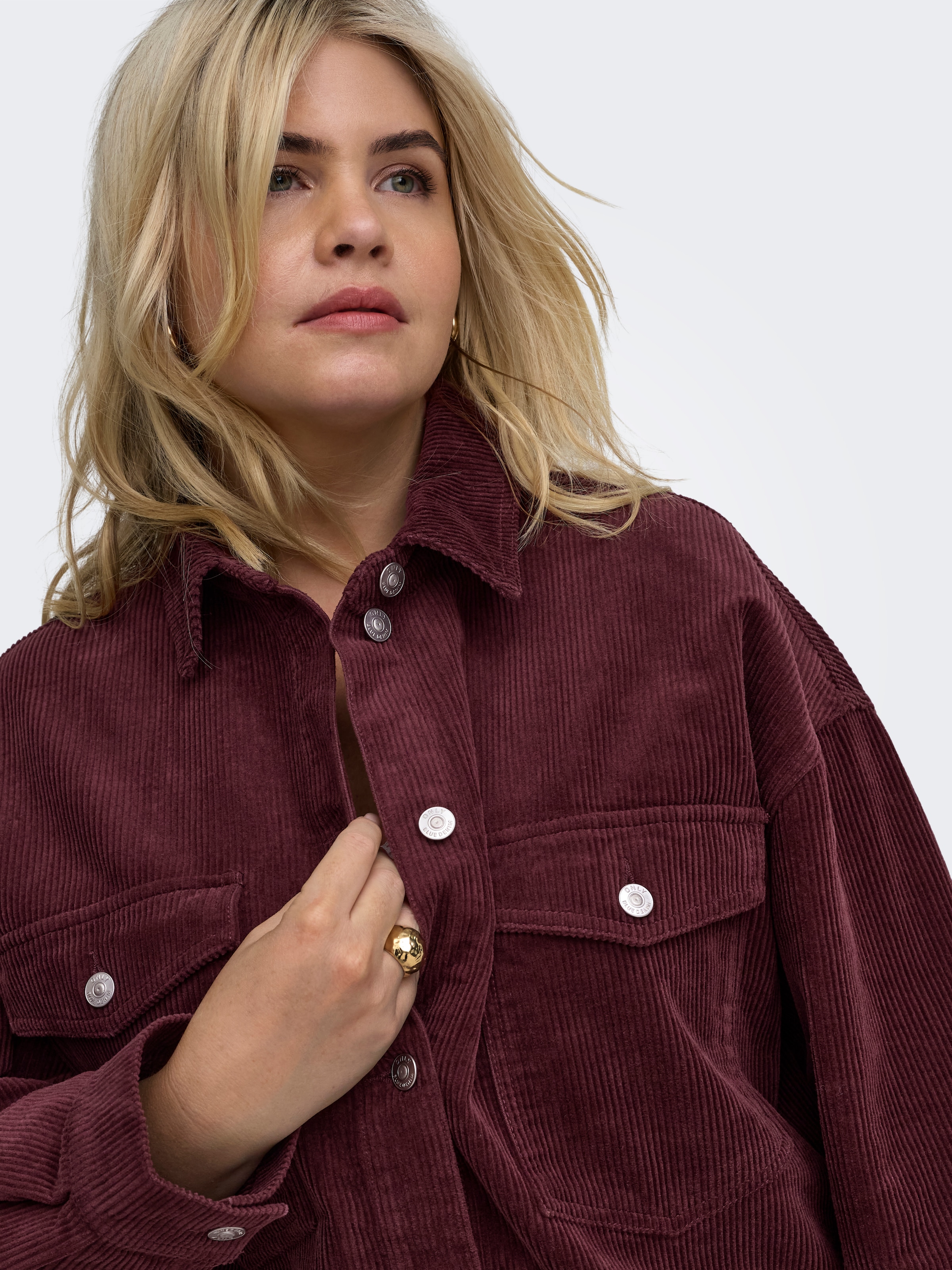 ONLY CARMAKOMA Langarmbluse »CARTIGGY L/S CORD SHACKET PNT NOOS« Baumwolle, Cord