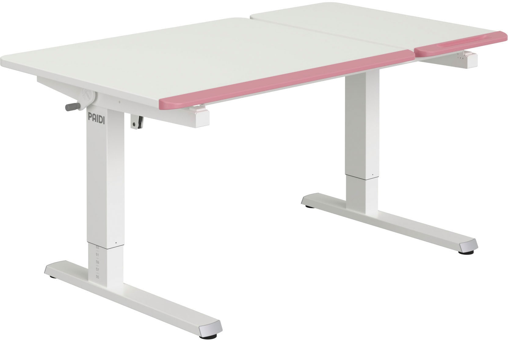 PAIDI Schreibtisch »TEENIO GT in verschiedenen Ausführungen, mitwachsend & ergonomisch« B/H/T ca. 130/53-79/75 cm, Kreideweiß,  höhenverstellbarer Schülerschreibtisch, Platte bis 14° neigbar