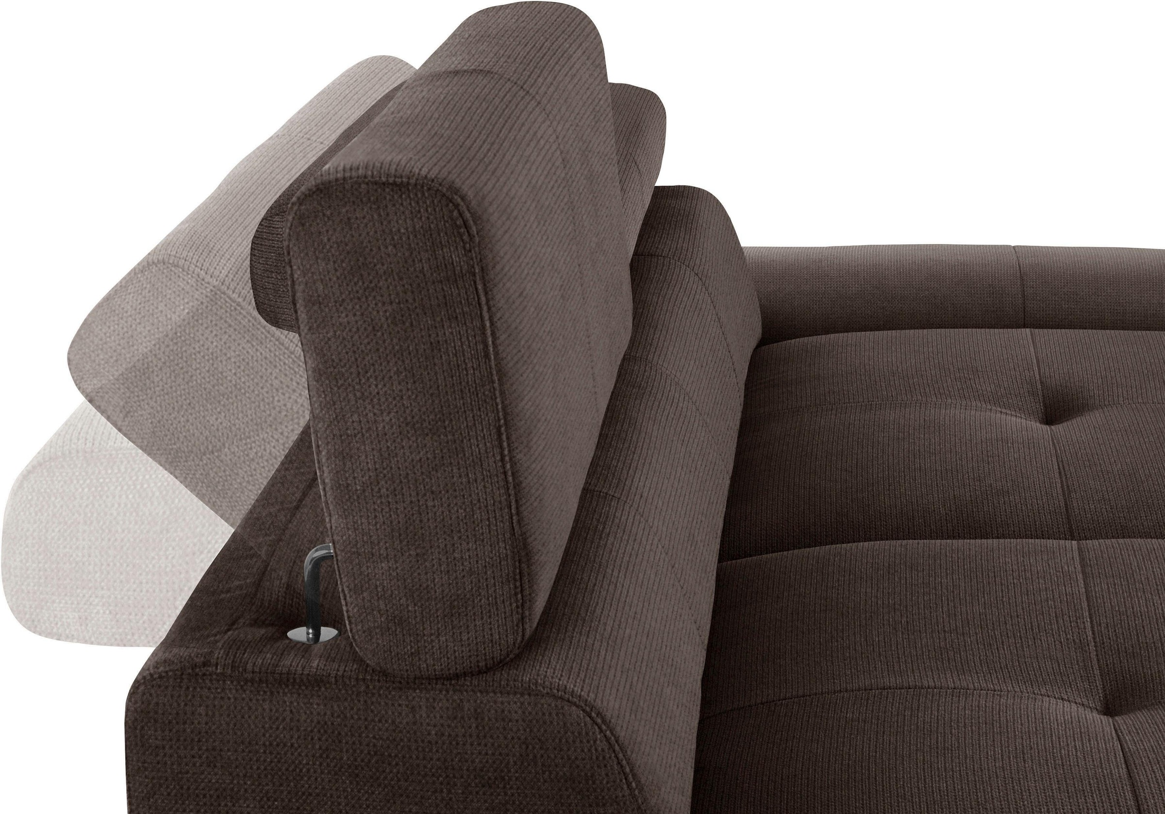COTTA Polstergarnitur »Enterprise«, (Set), Set bestehend aus 2,5-Sitzer mit Arm- & Kopfteilverstellung & Hocker