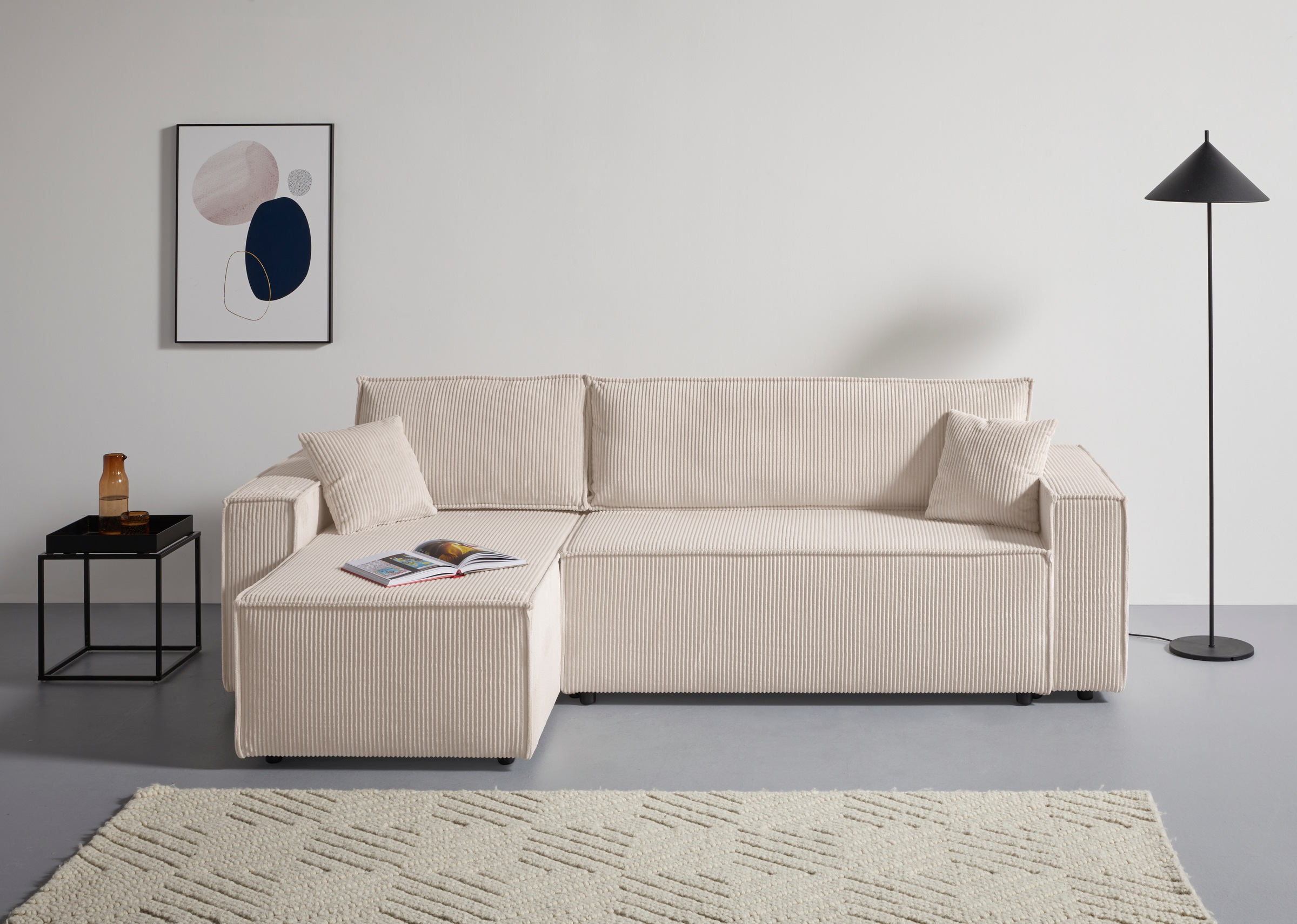 OTTO home Ecksofa »CASSI, 241cm, L-Form, Schlafsofa, Bettkasten, Boxspringf günstig online kaufen