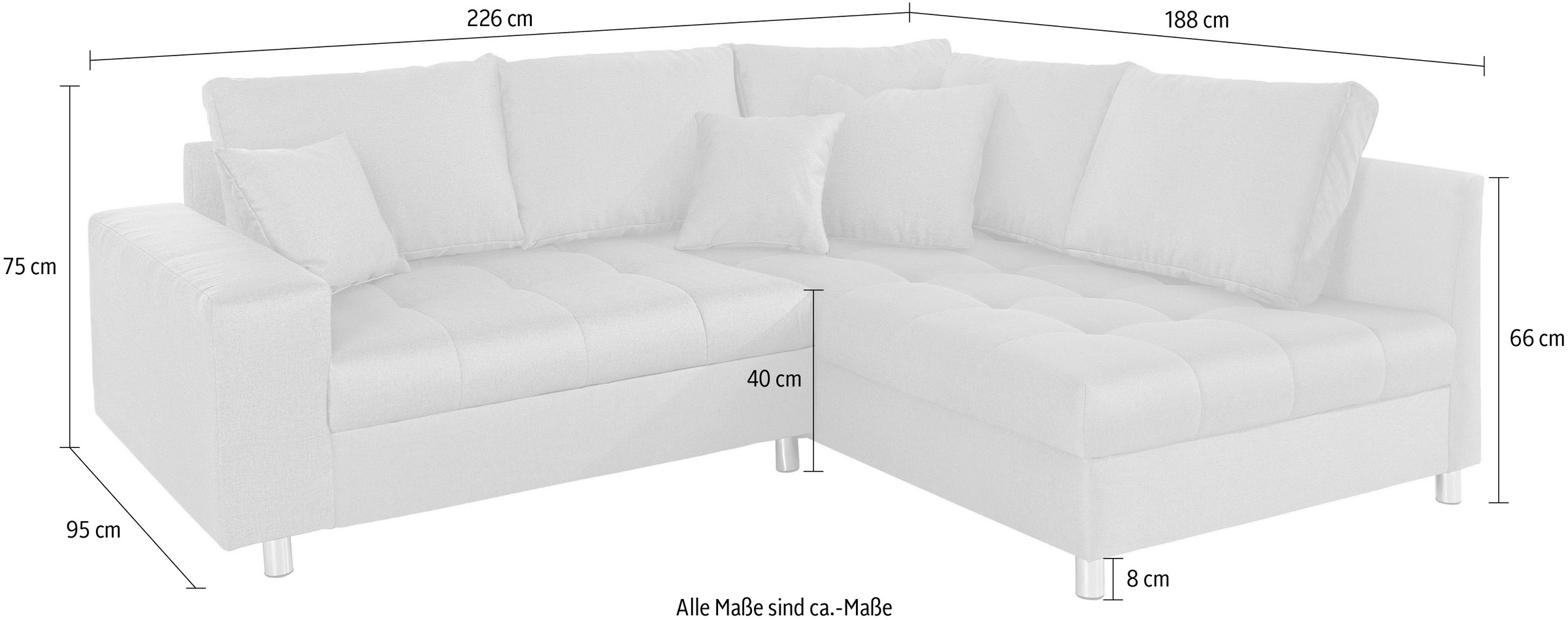 Kaltschaum »Tobi«, (140kg Mr. wahlweise mit bestellen auf Couch Belastung/Sitz), Ecksofa RGB-LED-Beleuchtung Raten