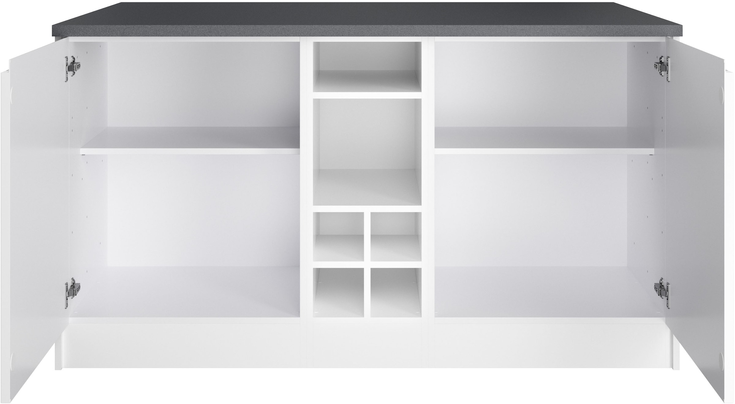 KOCHSTATION Kücheninsel »KS-Virginia«, Breite 153 cm, MDF-Fronten, Flaschenregal