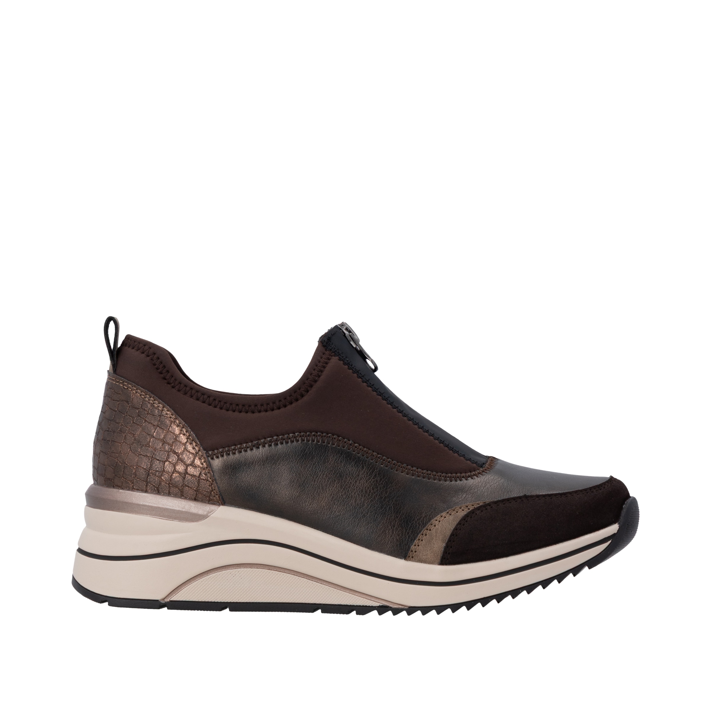 Remonte Slip-On Sneaker  Freizeitschuh, Halbschuh, Schlupfschuh mit Front-Reißverschluss