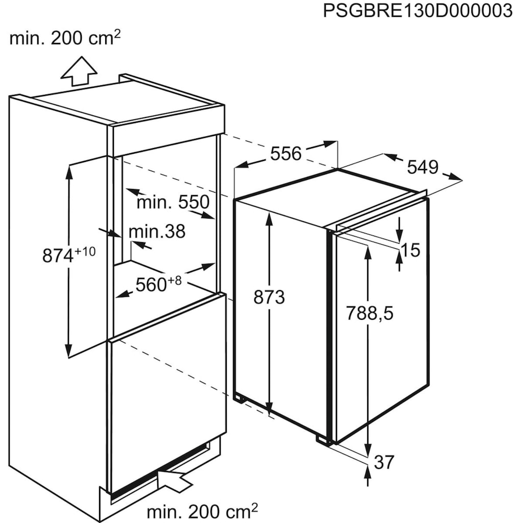 AEG Einbaukühlschrank »SFE688F1AF«, SFE688F1AF, 87,3 cm hoch, 55,6 cm breit