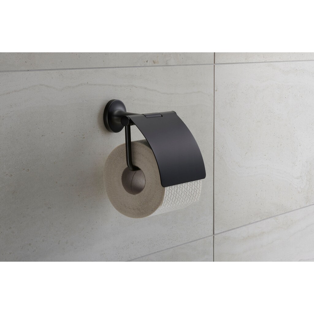 Duravit Toilettenpapierhalter »Starck T Papierrollenhalter«, für 1 Rolle, Wandmontage mit Deckel, Schwarz Matt