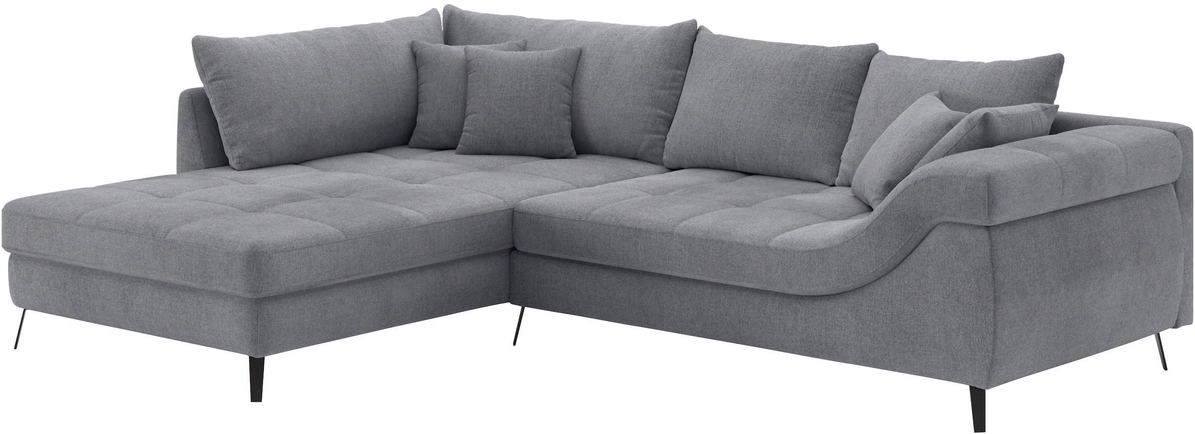 Mr. Couch Ecksofa »Portofino L-Form«, 4 Bezugsqualitäten, 13,5 cm hohe Meta günstig online kaufen